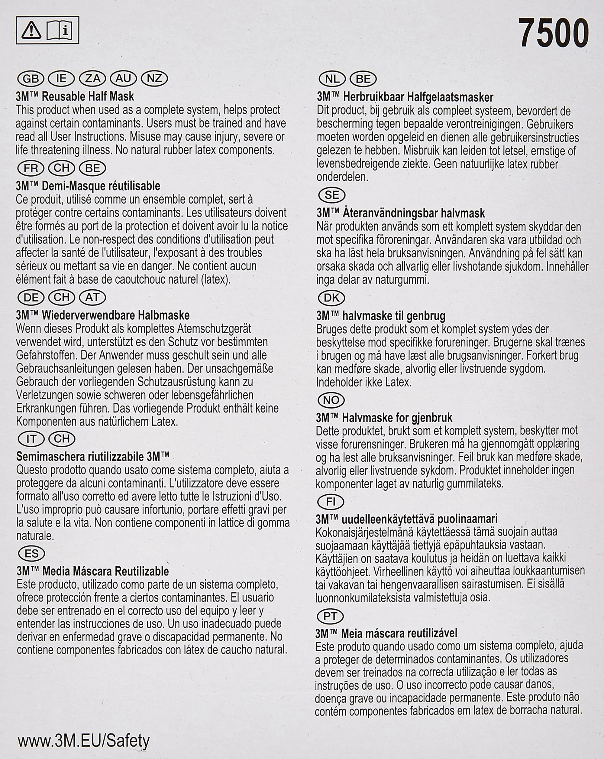 Półmaska ochronna podwójny filtr 3M 7502 r. M