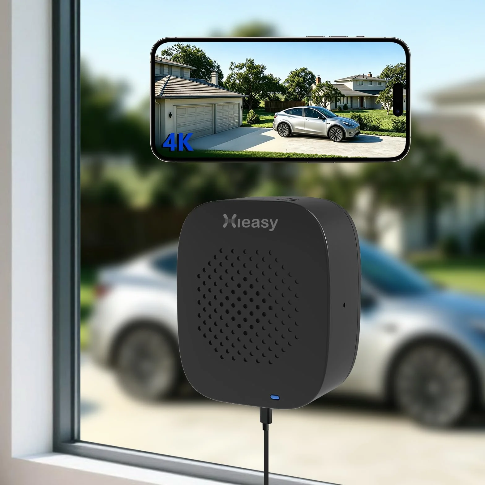 Kamera bezpieczeństwa 8 MP 4K montowana na oknie, bardzo wyraźny kolorowy noktowizor, wbudowany mocny uchwyt magnetyczny, ciągłe nagrywanie lokalne 24/7, nie wymaga subskrypcji, dwuzakresowe