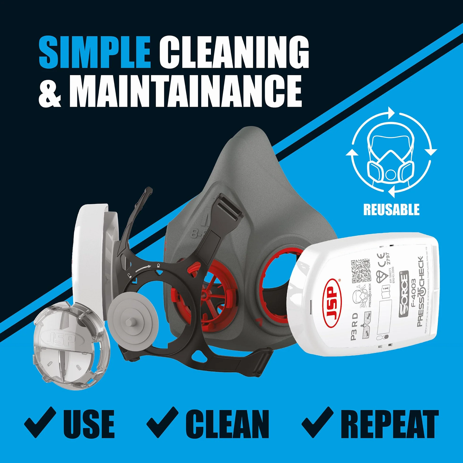 JSP Półmaska Force 8 (F8-830) bez filtrów – duża