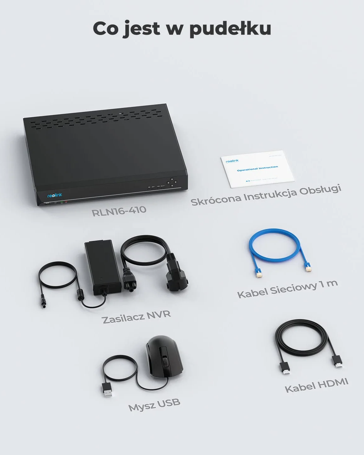 Reolink PoE NVR 16-kanałowy Zestaw kamer do monitoringu CCTV Sieciowy rejestrator wideo z dyskiem twardym 3TB obsługujący kamerę 5MP 4MP 1080P ciągłe nagrywanie 24h/7, RLN16-410