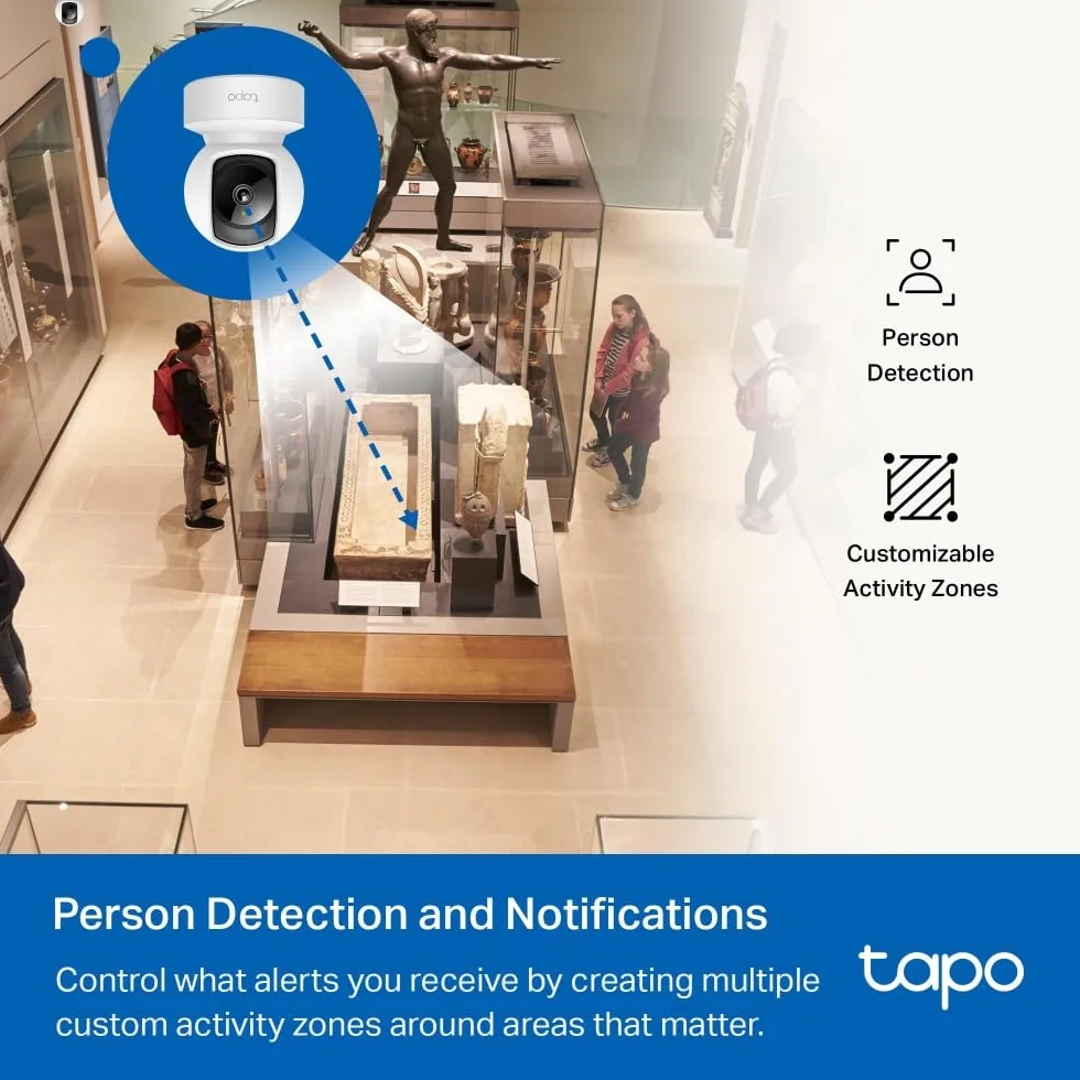 TP-Link Tapo C202 | Kamera Wi-Fi 1080p z obrotową głowicą | Tryb nocny | Detekcja ruchu i dźwięku | Dwukierunkowa komunikacja | Kompatybilna z Alexa i Google Home