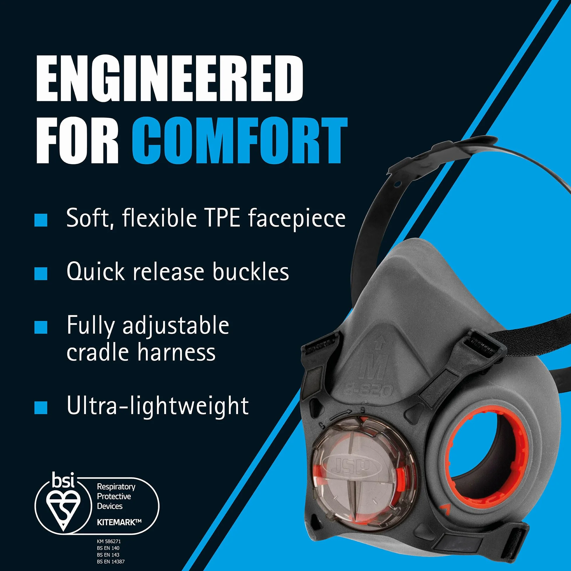 JSP Półmaska Force 8 (F8-830) bez filtrów – duża