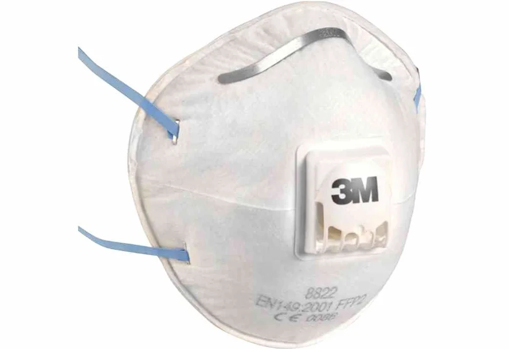 3M Ręczne szlifowanie i respirator elektronarzędzi 8822, FFP2, konstrukcja z klapką z zaworem, biały, 10/szt