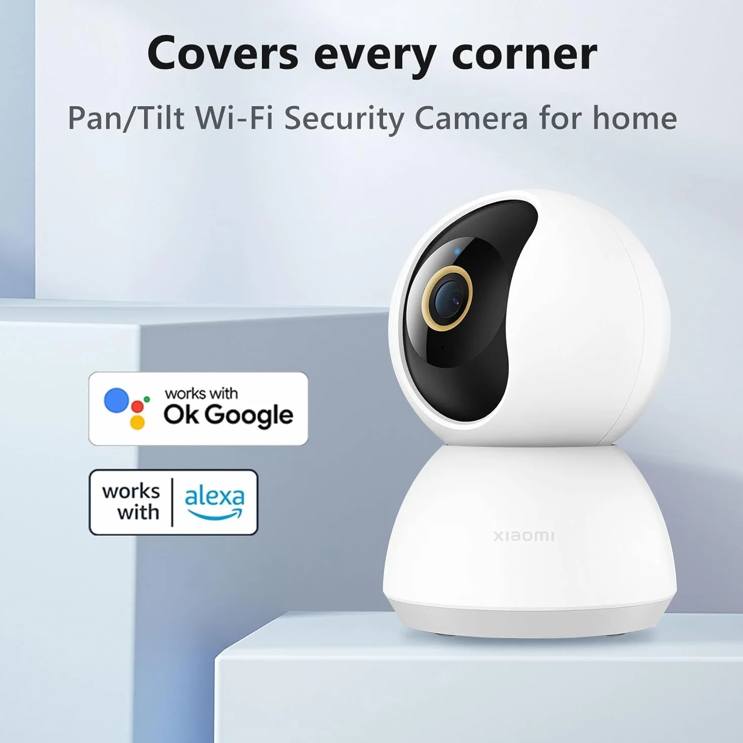 Xiaomi Smart Camera C300 | Kamera wewnętrzna z WiFi 360°, bezprzewodowa kamera bezpieczeństwa z rozdzielczością 2K, kamera wewnętrzna z wykrywaniem ruchu i noktowizorem