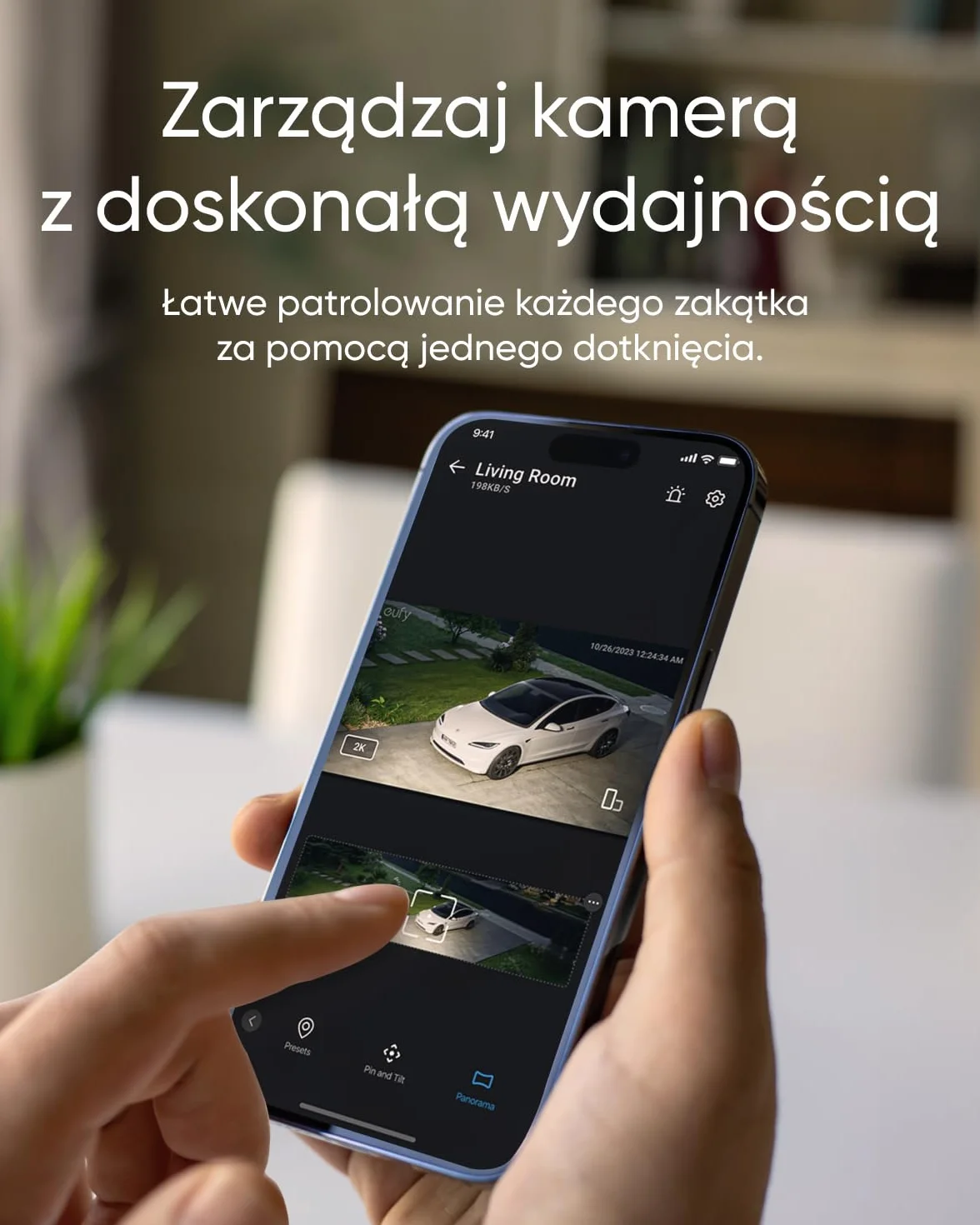 Kamera Floodlight E30 firmy eufy, zewnętrzna kamera bezpieczeństwa, ruch kamery 360°, wykrywanie i śledzenie AI, wideo 2K, Wi-Fi 2,4 GHz, 2000 lumenów, nagrywanie 24/7