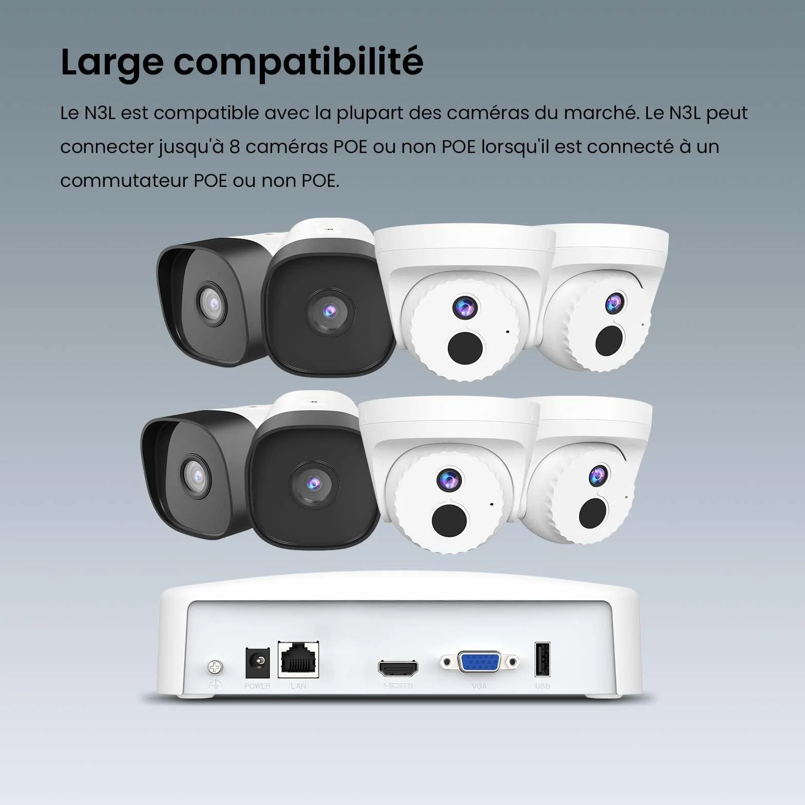 Tenda NVR 8 Kanały - Nadzór Rejestrator Wideo, Obsługa kamery 8MP/6MP/5MP/4MP/3MP/1080P/720P/D1, H.265+, HDD(do 10TB)/Cloud Storage, Przełącznik PoE/Non-PoE 80H