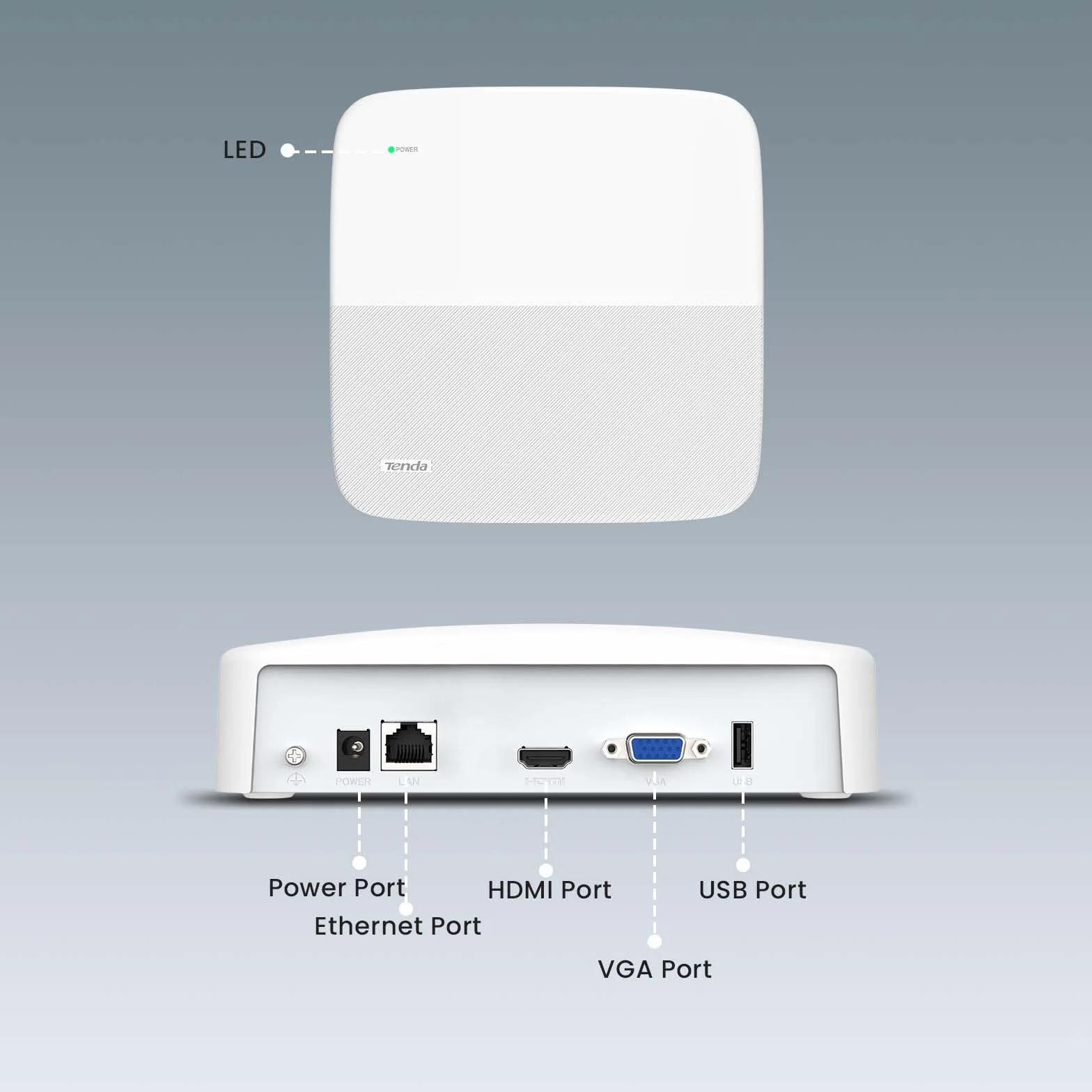 Tenda NVR 8 Kanały - Nadzór Rejestrator Wideo, Obsługa kamery 8MP/6MP/5MP/4MP/3MP/1080P/720P/D1, H.265+, HDD(do 10TB)/Cloud Storage, Przełącznik PoE/Non-PoE 80H
