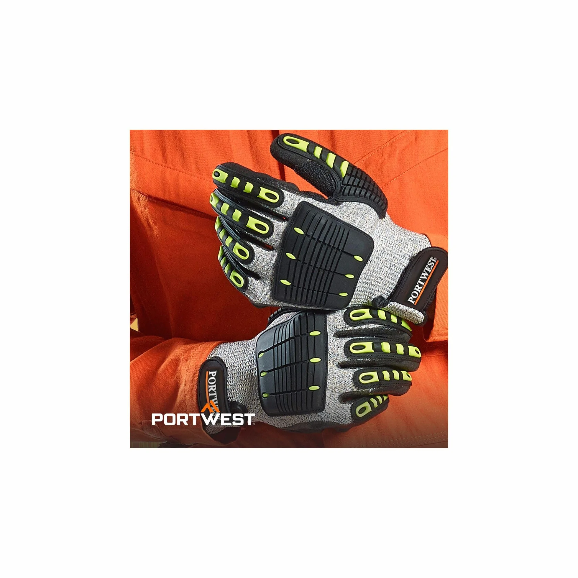 Portwest A729 Anti Impact Ocieplana Antyprzecieciowa Rekawica, Regularny, Rozmiar XL, Szary/Czarny