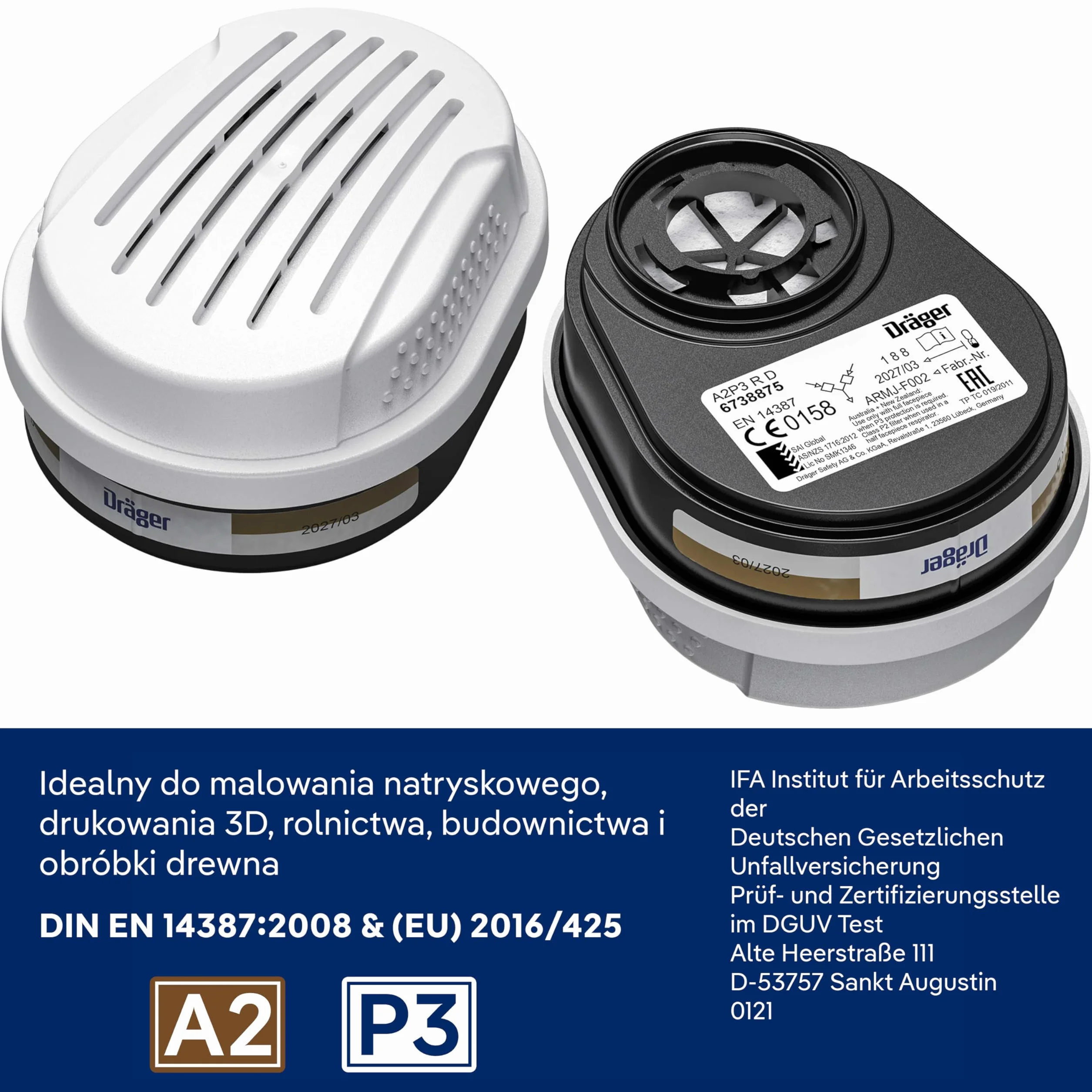 Dräger X-Plore® R57793 Zestaw Półmasek z Filtrem Kombi A2P3, Czarny, M