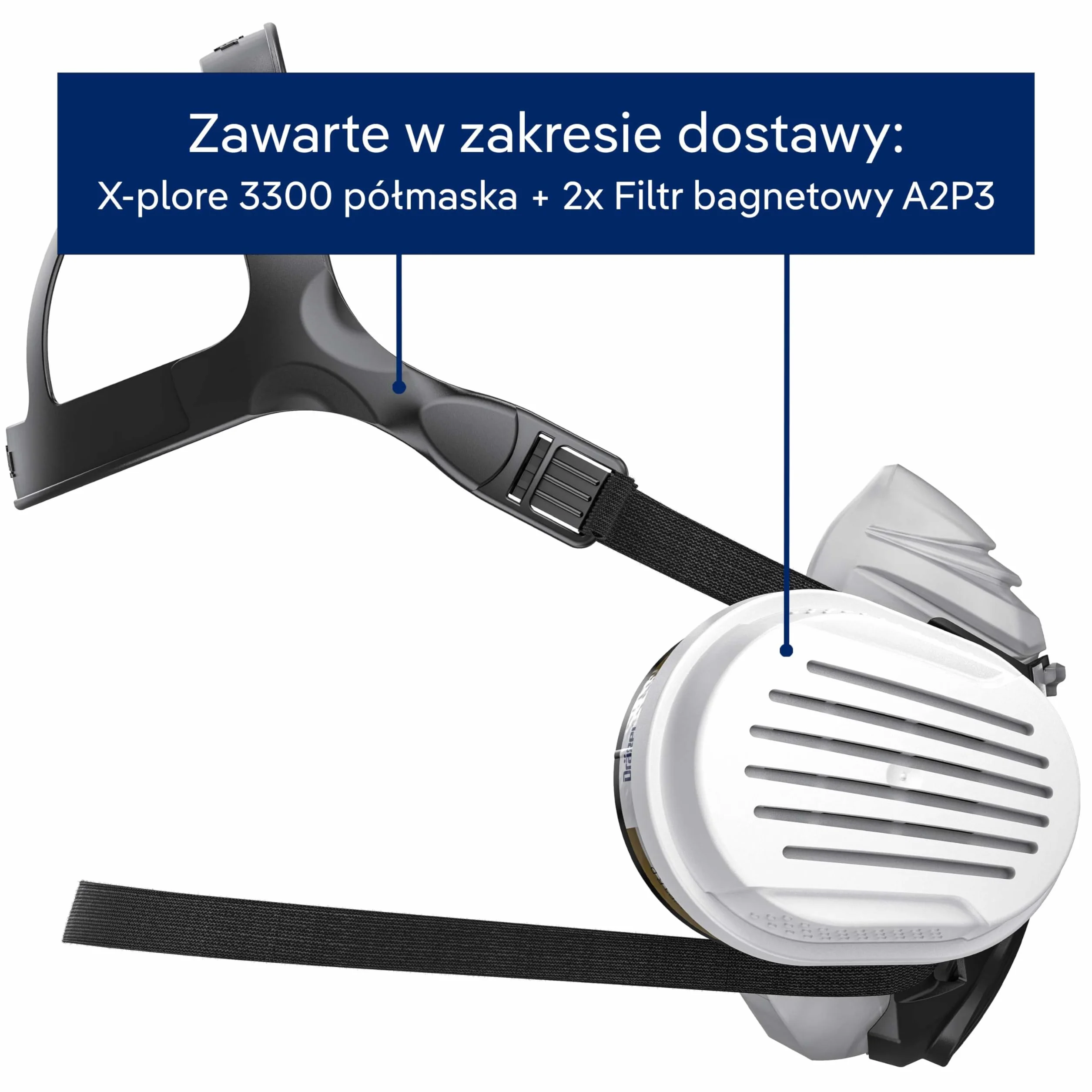 Dräger X-Plore® R57793 Zestaw Półmasek z Filtrem Kombi A2P3, Czarny, M
