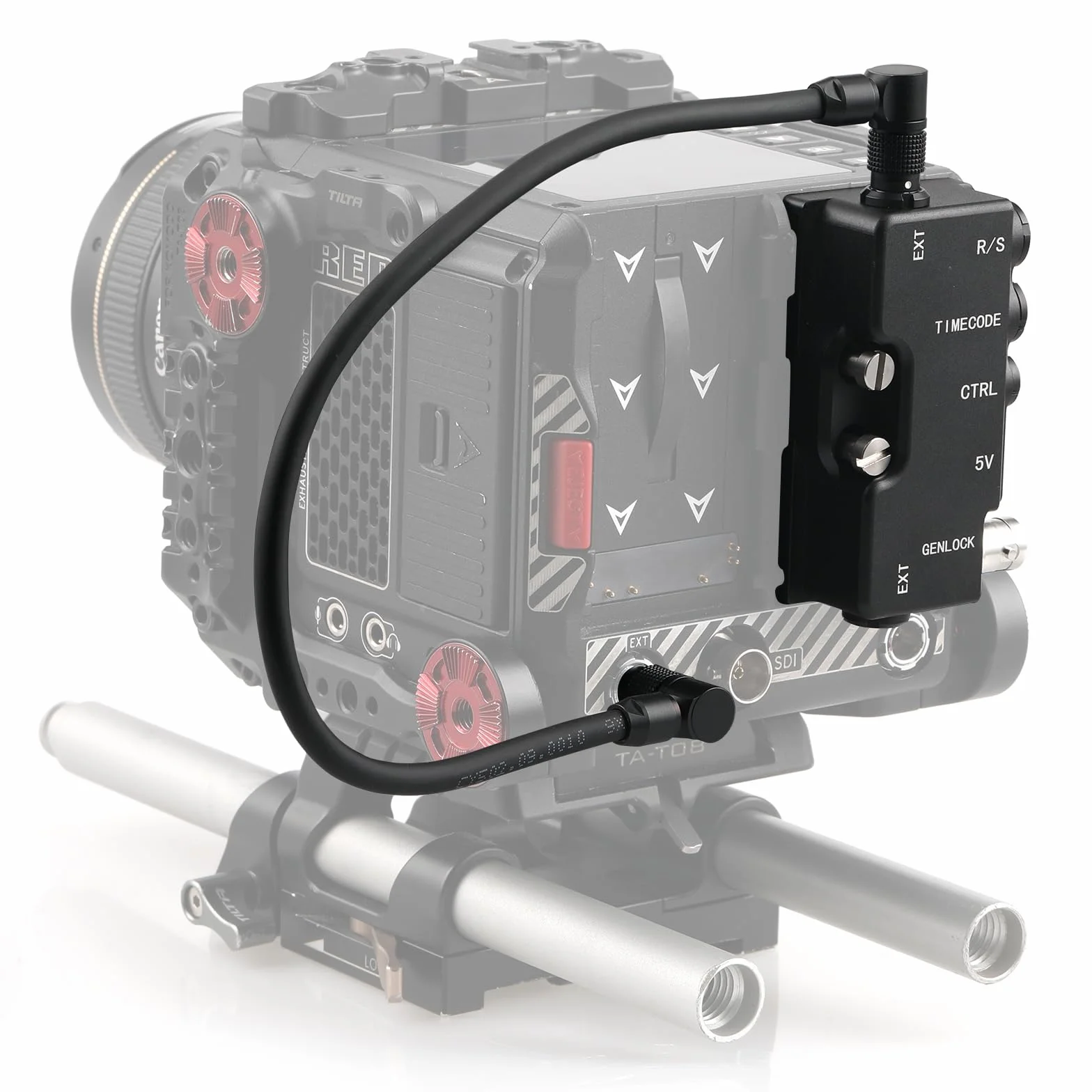 Alvin's Cables RED-APPROVED Breakout-Box dla RED-Komodo| V-Raptor Kamera EXT 9-pinowa do funkcji Run-Stop|Kod czasowy|CTRL|5V USB| Genlock-BNC B-Box