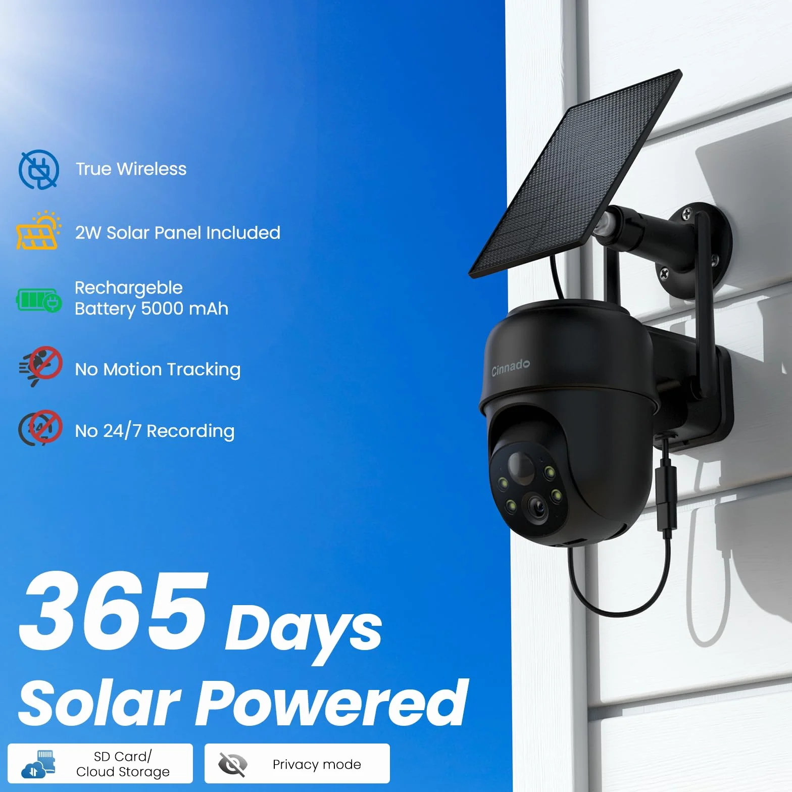 Bezprzewodowy monitoring zewnętrzny -2K bezprzewodowy panel słoneczny zewnętrzny kamera zewnętrzna, zoom 360° przechylny, alarm PIR natychmiastowy, kolorowy noktowizor, dwukierunkowy dźwięk, Alexa B6