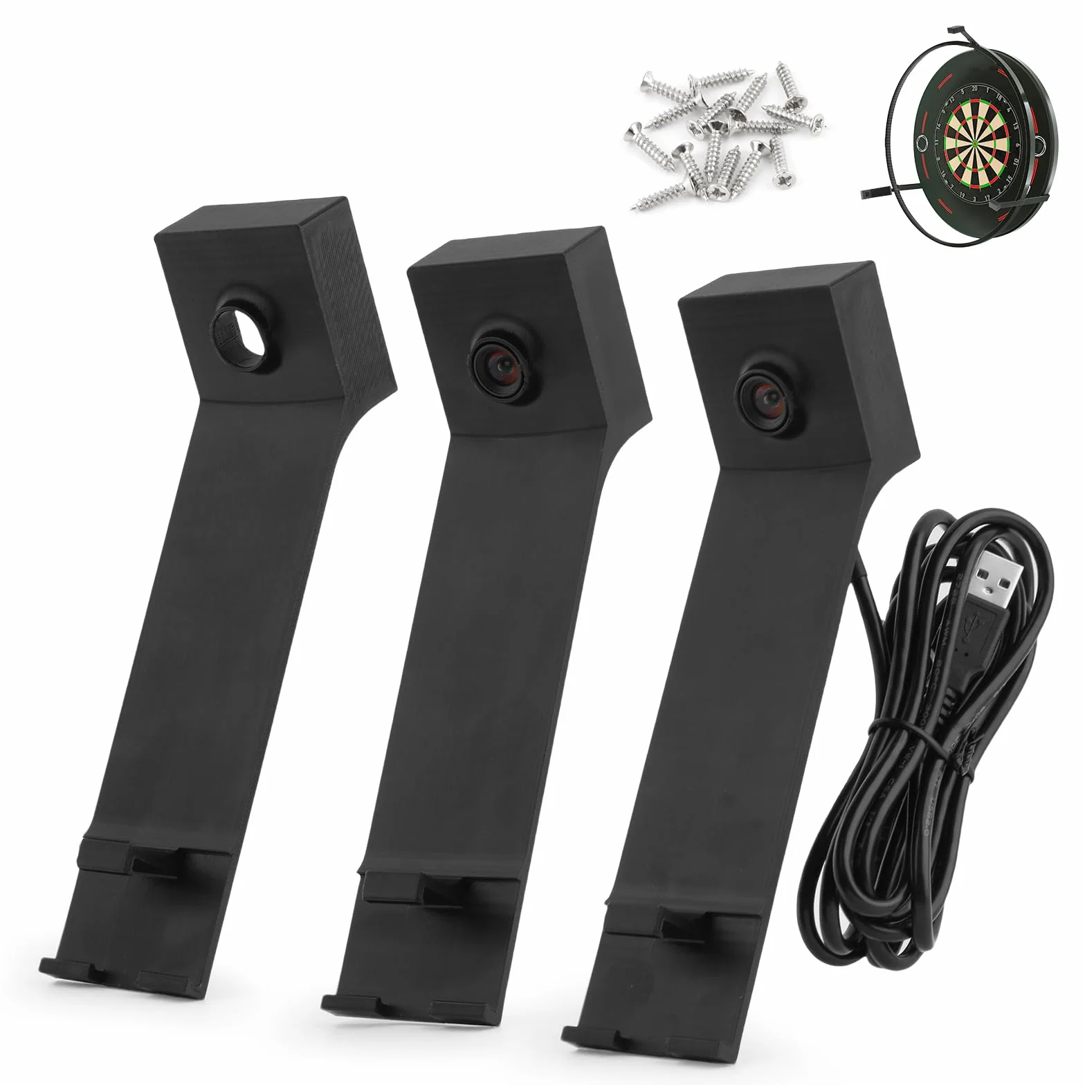 Uchwyt kamery OV9732 do tarczy rzutek do WINMAU Plasma System oświetlenia LED Pierścień LED – bez wiercenia – do systemu kamer do rzutek autodarts 3 zestawy (bez modułu kamery)