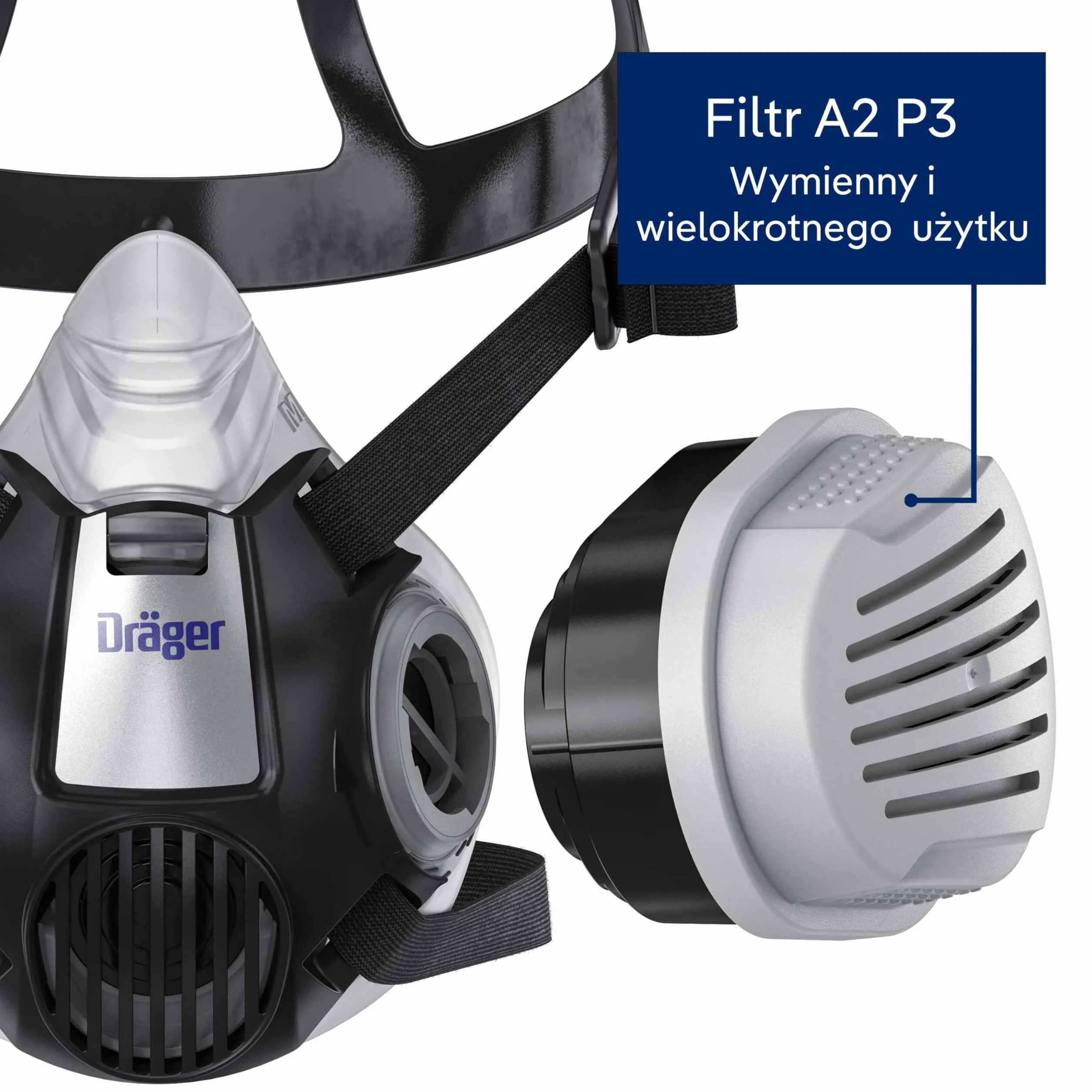 Dräger X-Plore® R57793 Zestaw Półmasek z Filtrem Kombi A2P3, Czarny, M