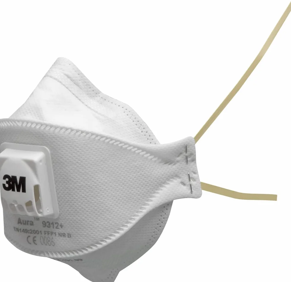 3M Aura FFP1 maska z cząsteczkami, z zaworem, 9312+, 10 masek w opakowaniu, biała