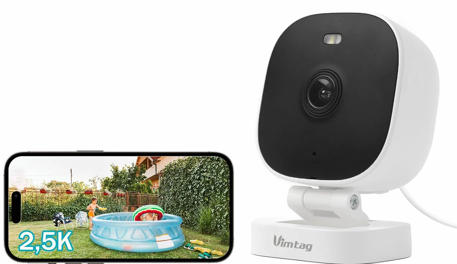 2,5 K(4MP) Zewnętrzna kamera nadzorująca WiFi, noktowizor kolor, wykrywanie ruchu i dźwięku, syrena, dwukierunkowy dźwięk, pamięć micro SD i chmura, wodoodporna IP65, kompatybilna z Alexa