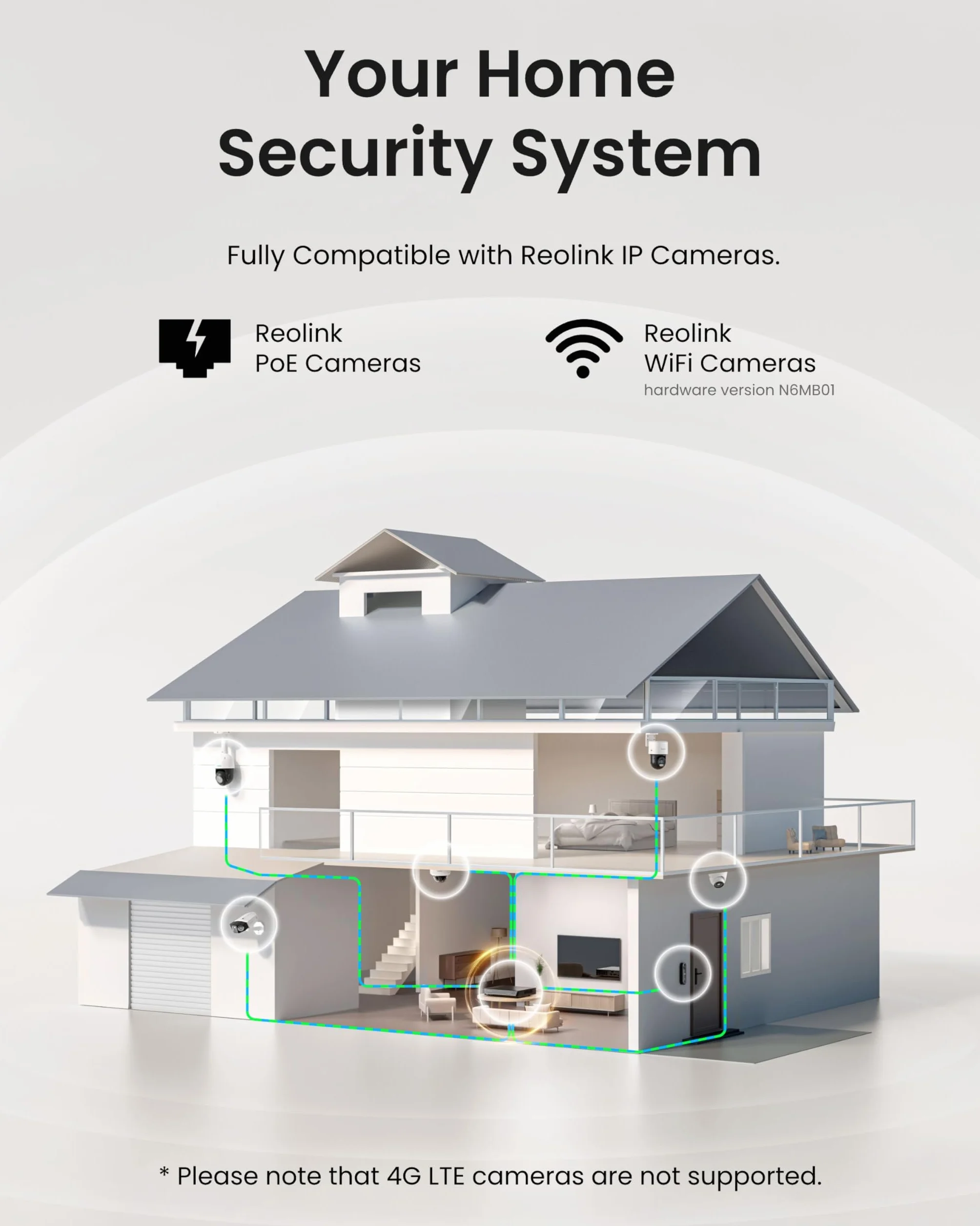 Reolink PoE NVR 16-kanałowy Rejestrator do Monitoringu CCTV Bez Dysku Twardego, Obsługa Kamer IP 5MP/4MP/1080P HD, Ciągłe Nagrywanie 24/7, RLN16-410