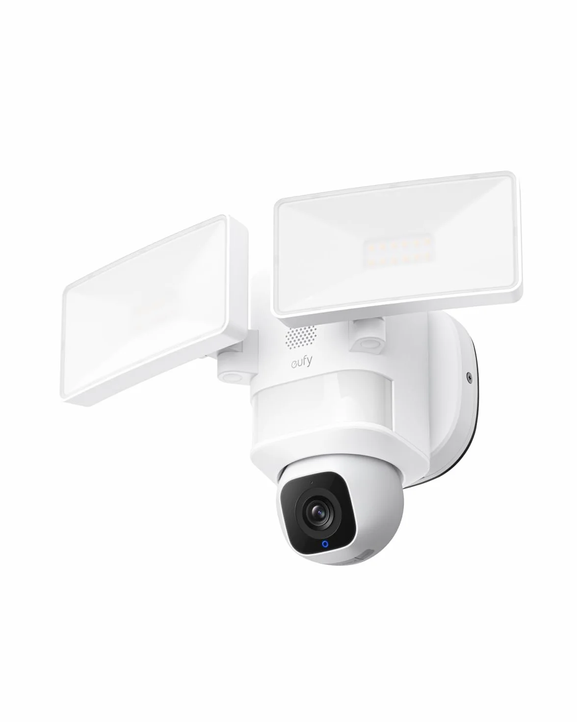 Kamera Floodlight E30 firmy eufy, zewnętrzna kamera bezpieczeństwa, ruch kamery 360°, wykrywanie i śledzenie AI, wideo 2K, Wi-Fi 2,4 GHz, 2000 lumenów, nagrywanie 24/7