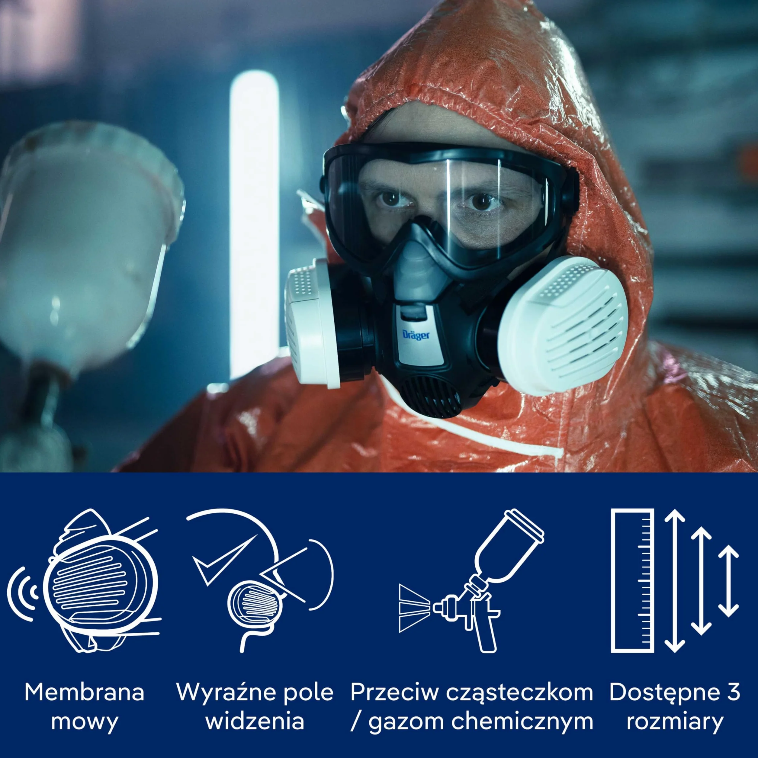 Dräger X-Plore® R57793 Zestaw Półmasek z Filtrem Kombi A2P3, Czarny, M