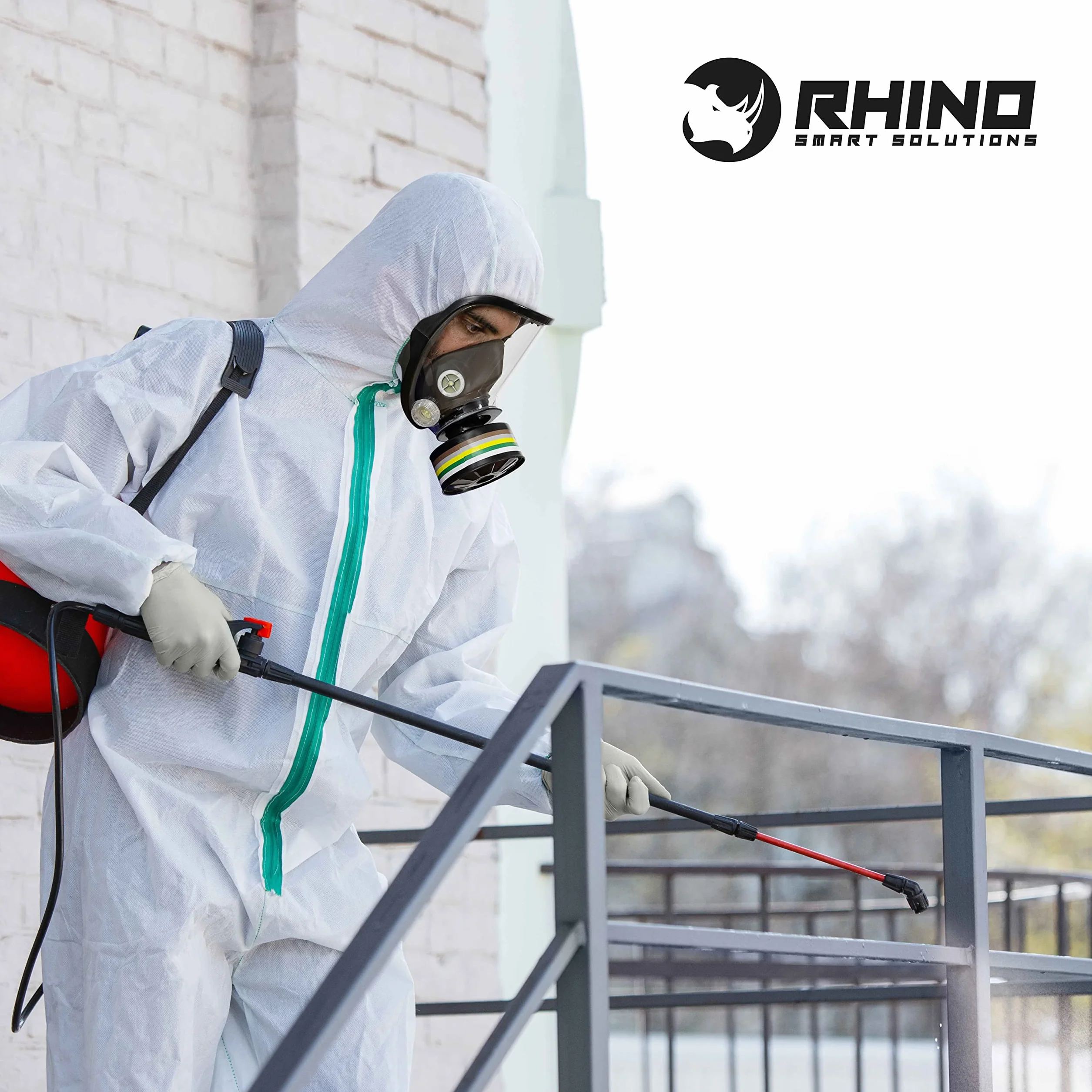 Maska przeciwgazowa wielokrotnego użytku RHINO do par organicznych, gazów kwaśnych, fumigantów, farb i ochrony twarzy z filtrem i rękawicami ochronnymi (RH-7011B)