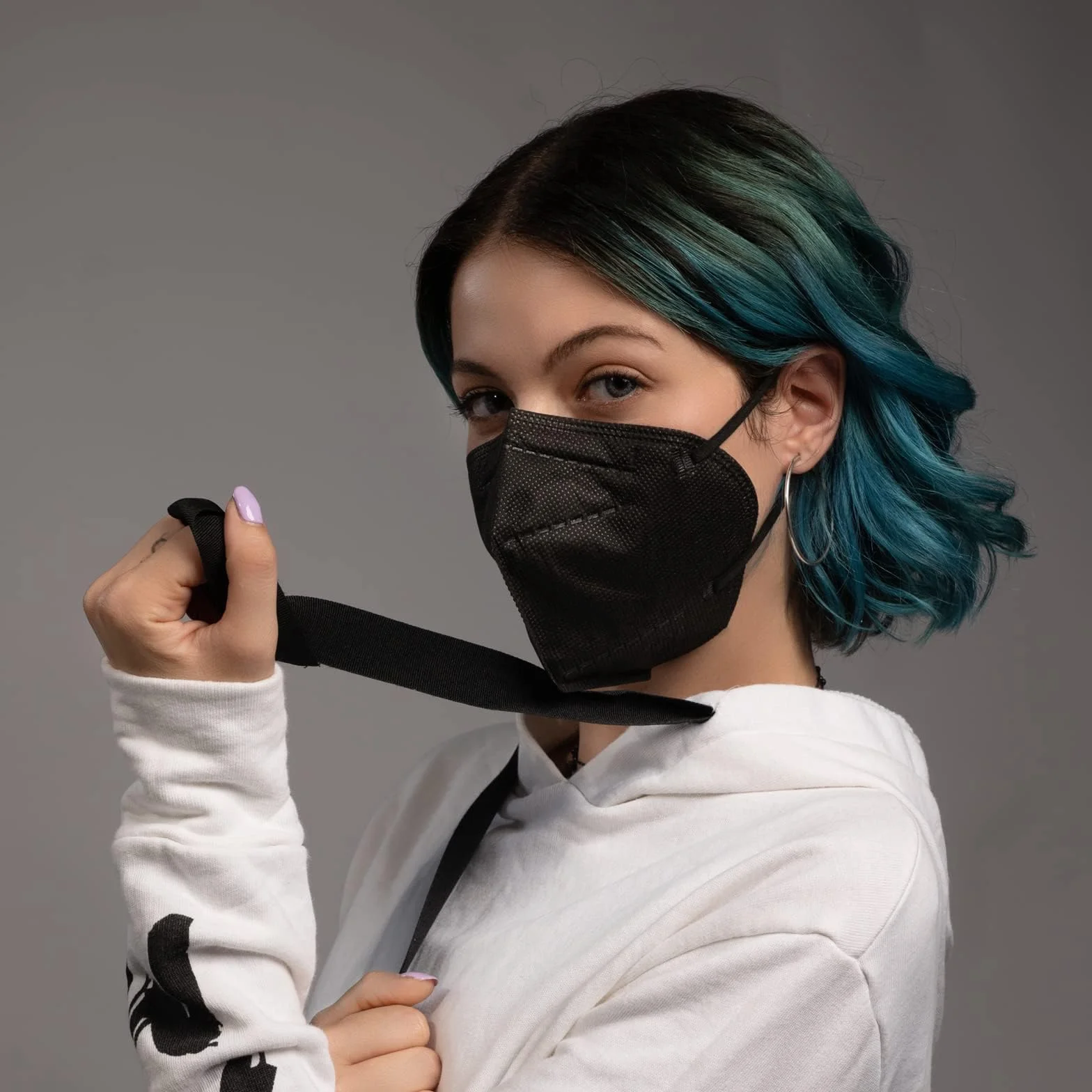 SIBILLA 50 sztuk maske FFP2 czarne NR D Made in Italy i CE 0465 certyfikowane przez władze włoskie, 5-warstwowe FFP2, czarne, w zapieczętowanych opakowaniach pojedynczych