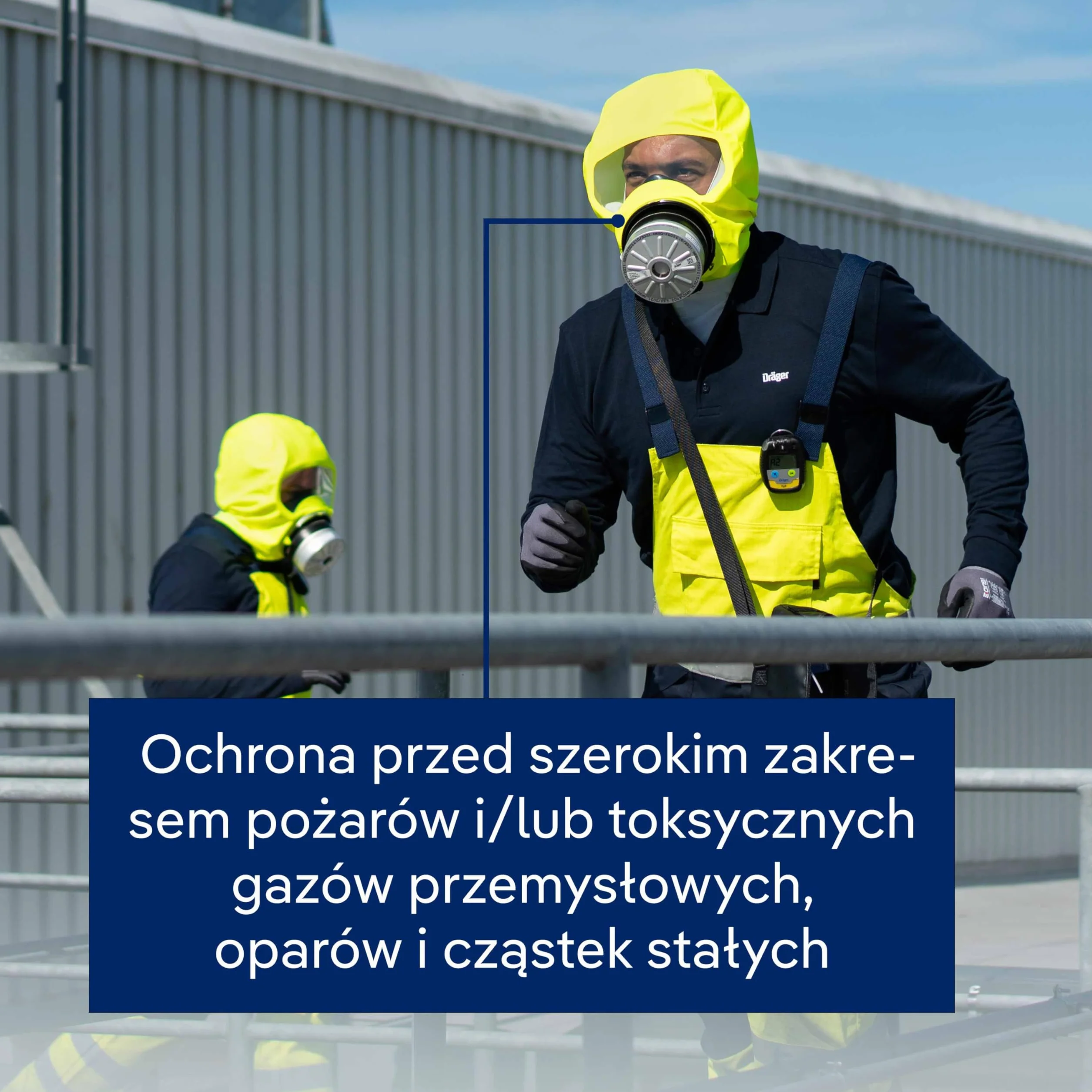 Dräger PARAT 7530 kombinowany okap przeciwpożarowy i przemysłowy | skuteczna osłona ratunkowa z filtrem kombi ABEK CO P3 | Hard Case