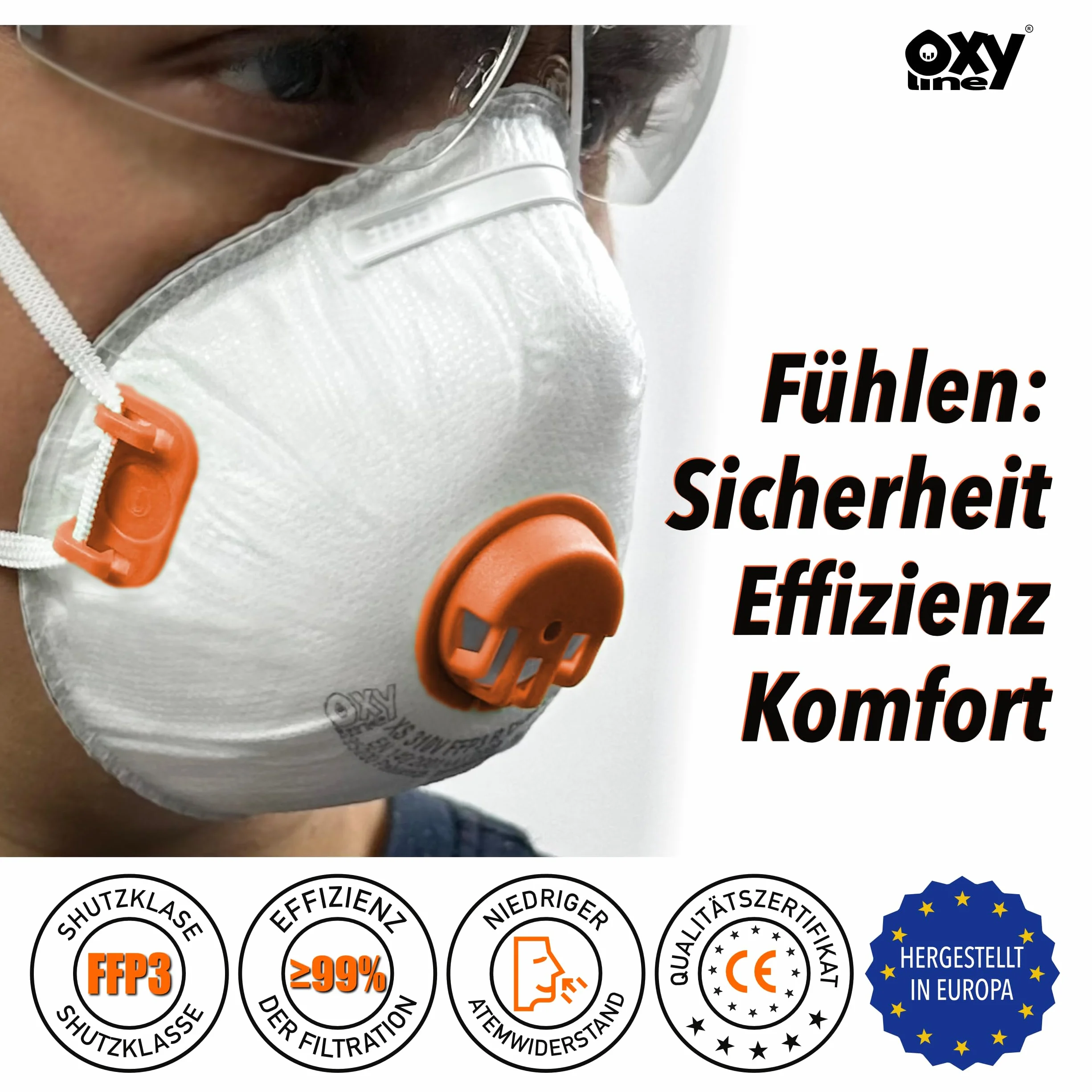 XS 310 V FFP3 R D Półmaska przeciwpyłowa wielokrotnego użytku z zaworem, EXTRA FIT 10 szt.
