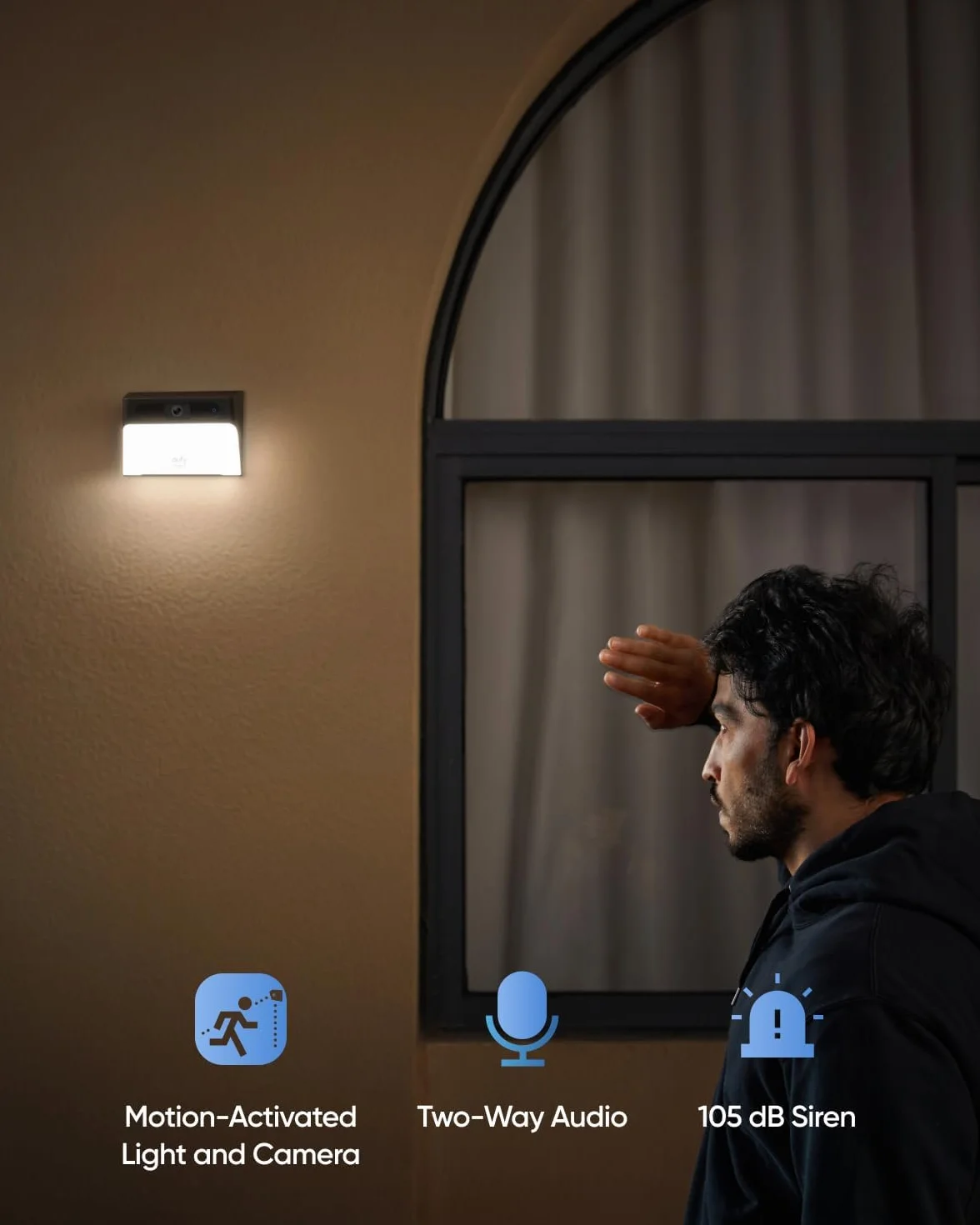 eufy Security Solar Wall Light Cam S120 Solarna kamera bezpieczeństwa Zewnętrzna bezprzewodowa, Forever Power, wykrywanie AI, wodoodporność IP65, brak opłaty miesięcznej