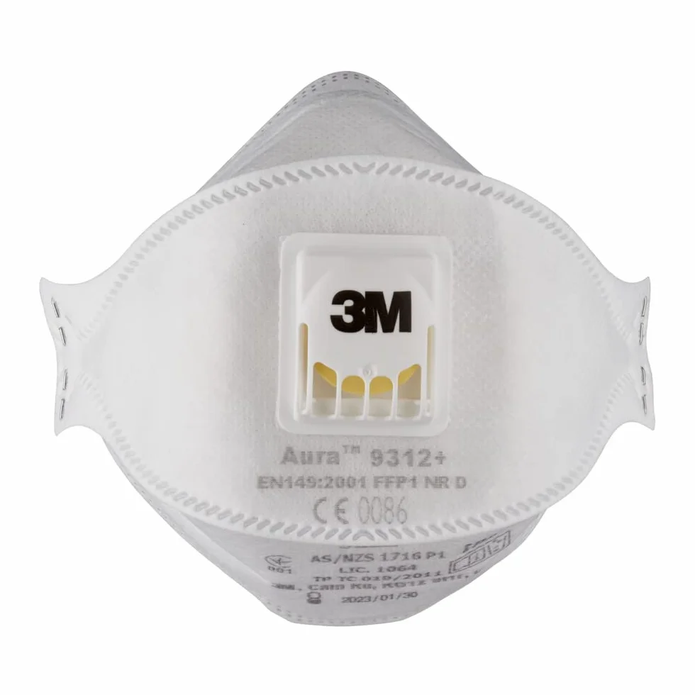 3M Aura FFP1 maska z cząsteczkami, z zaworem, 9312+, 10 masek w opakowaniu, biała