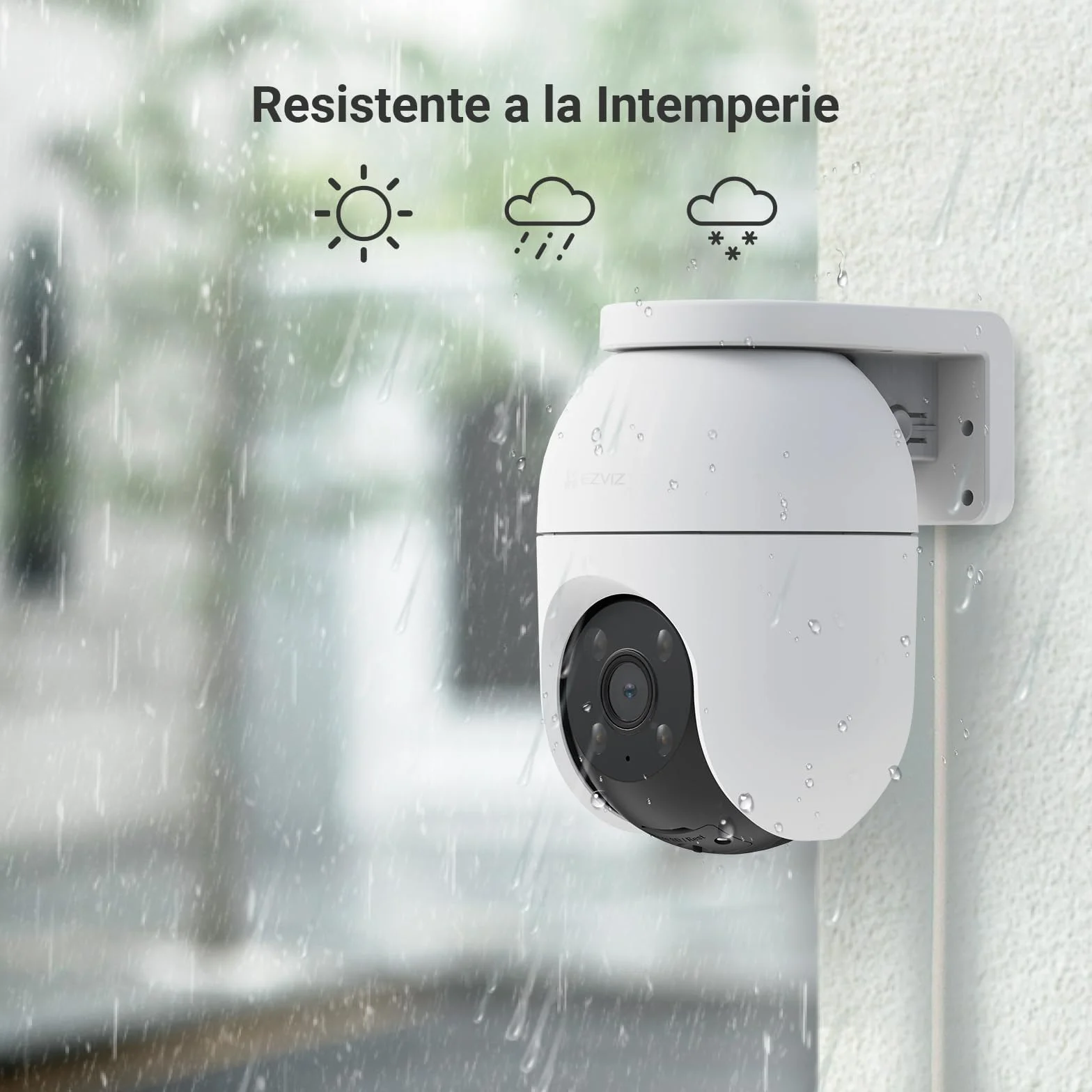 EZVIZ C8c 2MP Zewnętrzna kamera nadzorująca WiFi 360° z funkcją automatycznego śledzenia zoomu, wykrywanie kształtu człowieka, kolorowy noktowizor, dwukierunkowy dźwięk, wodoodporny IP65, aktywna