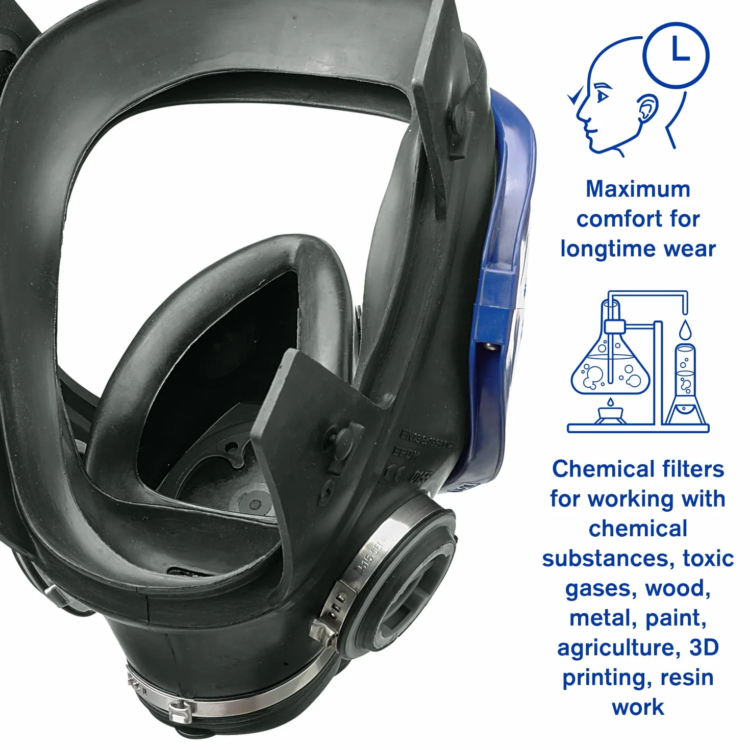 Dräger X-plore 5500 Maska do ochrony dróg oddechowych z wymiennymi filtrami gazowymi, oparami i cząstkami stałymi A1B1E1K1 Hg P3 R D