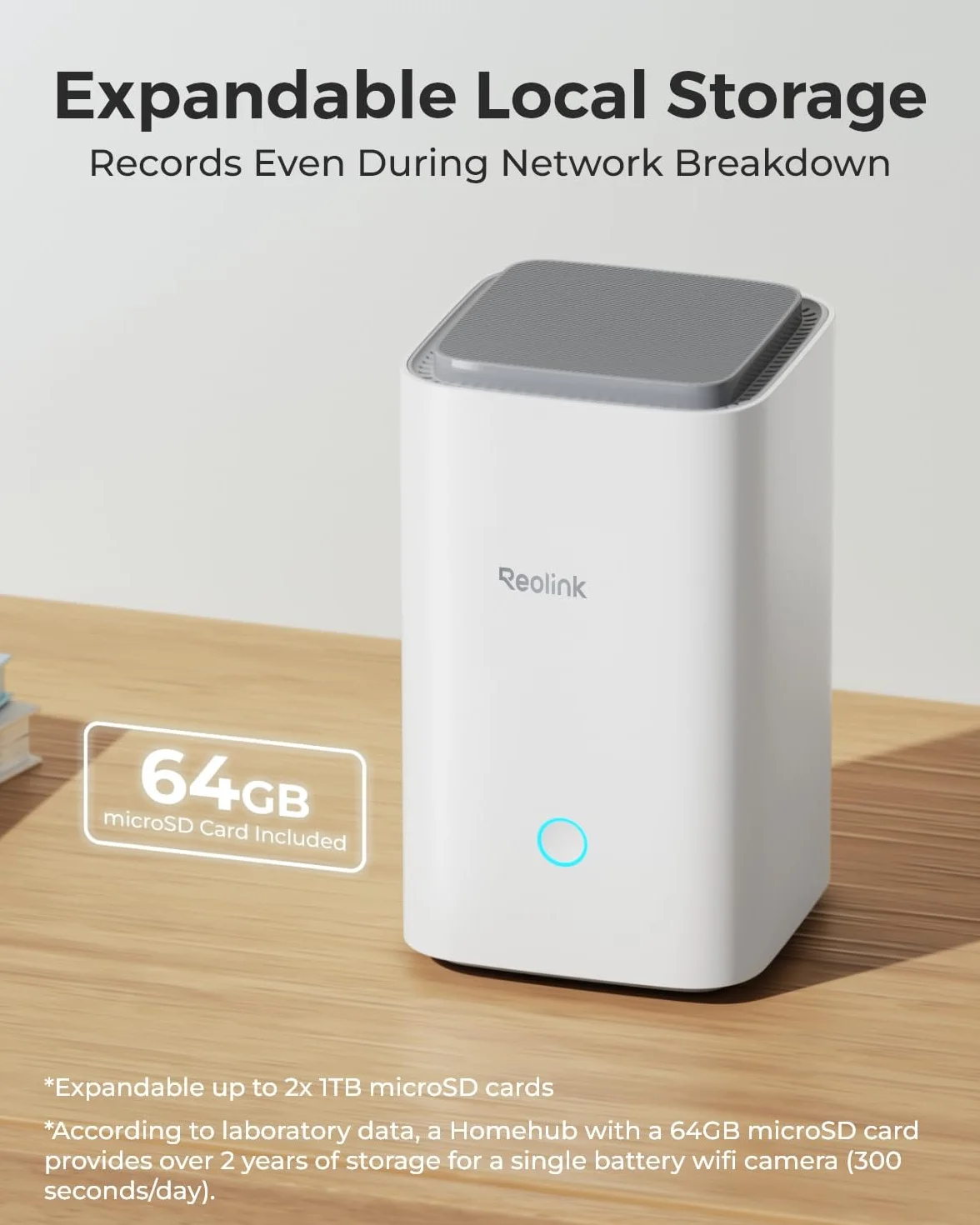 Reolink Security Home Hub, obsługa do 8 kamer bezpieczeństwa, brak opłat miesięcznych, strumieniowanie na żywo i odtwarzanie do 16 MP, rozszerzalna pamięć lokalna, Wi-FI 6 i Dual Band