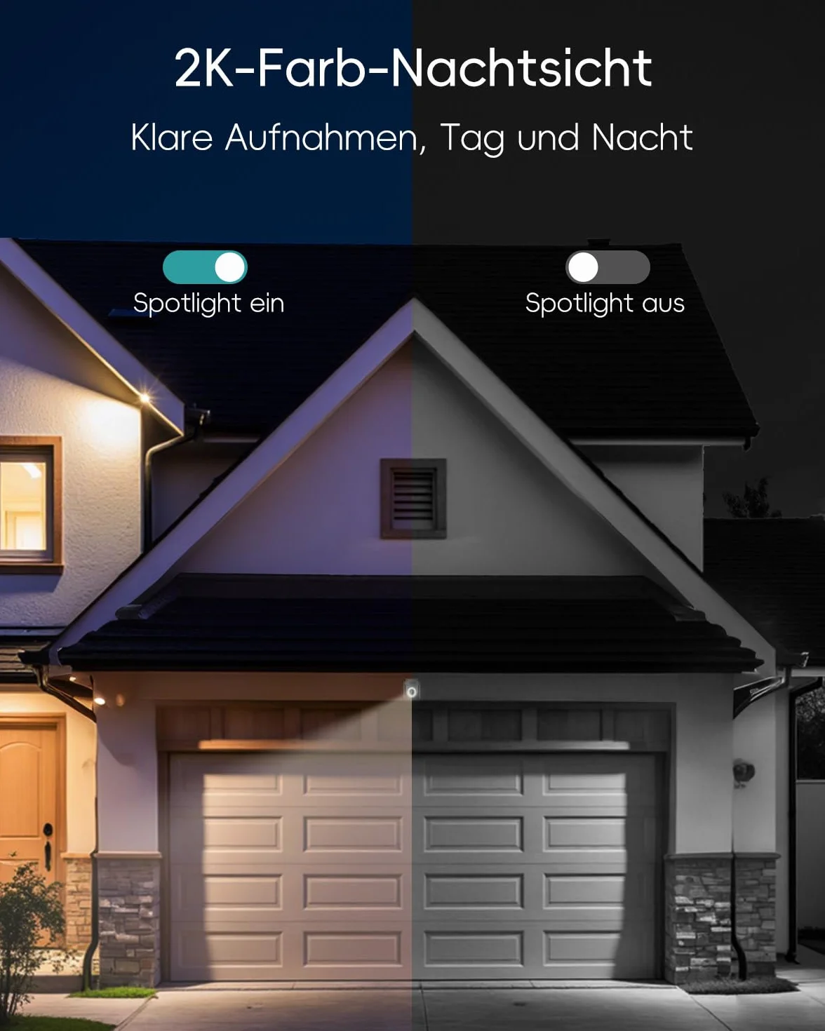 ZUMIMALL kamera do monitoringu zewnętrznego 3MP, 355°/90° obrotowa kamera nadzoru na zewnątrz, 2,4 GHz/5 GHz dual-band, noktowizor, rozpoznawanie AI, czujnik ruchu PIR, rozpoznawanie osób/aut