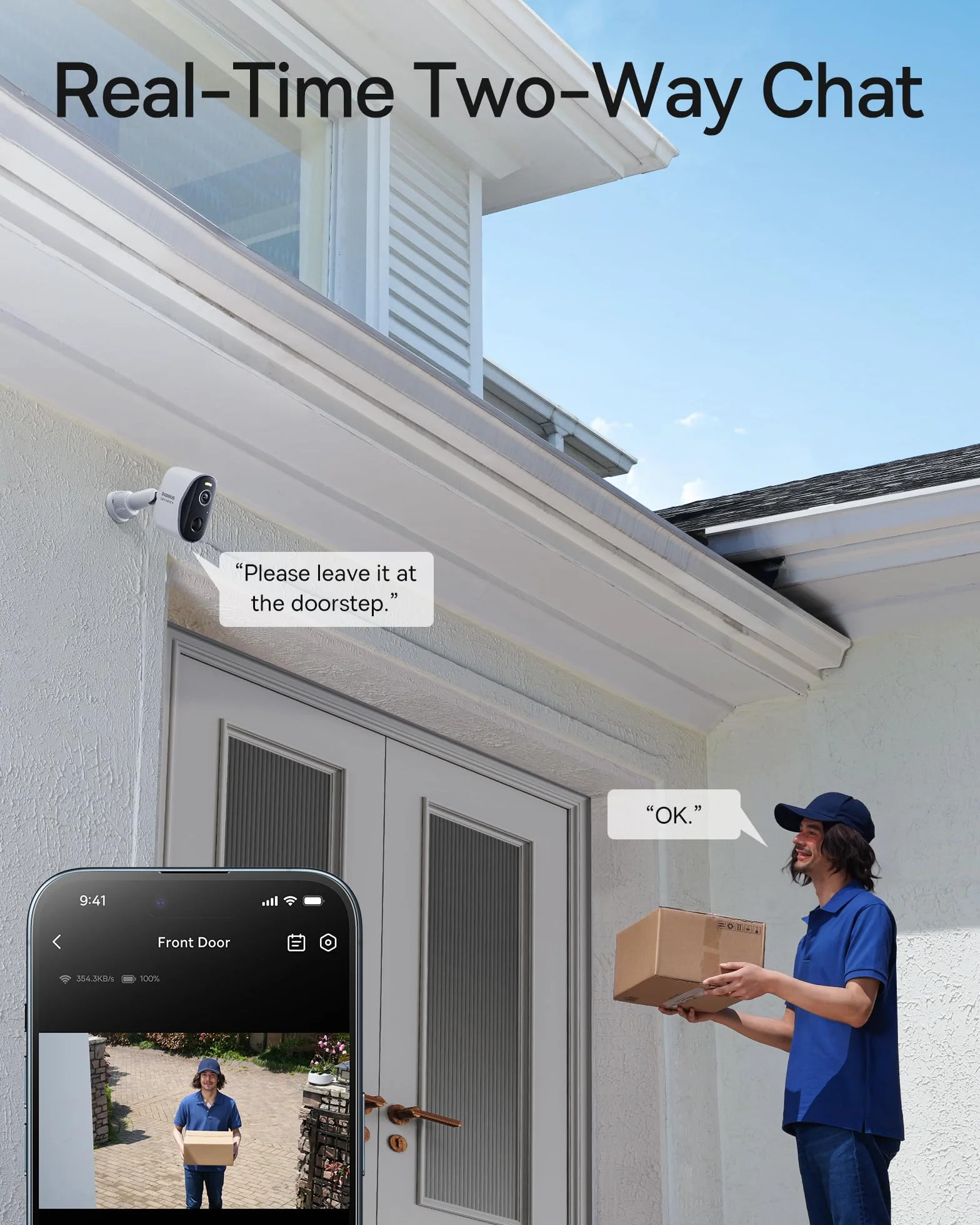 Baseus Security Bezprzewodowa zewnętrzna kamera nadzorująca WiFi, HD 2K, 145 stopni, żywotność baterii 210j, IP67, noktowizor, zewnętrzna kamera wykrywająca człowieka, lokalne przechowywanie - zestaw