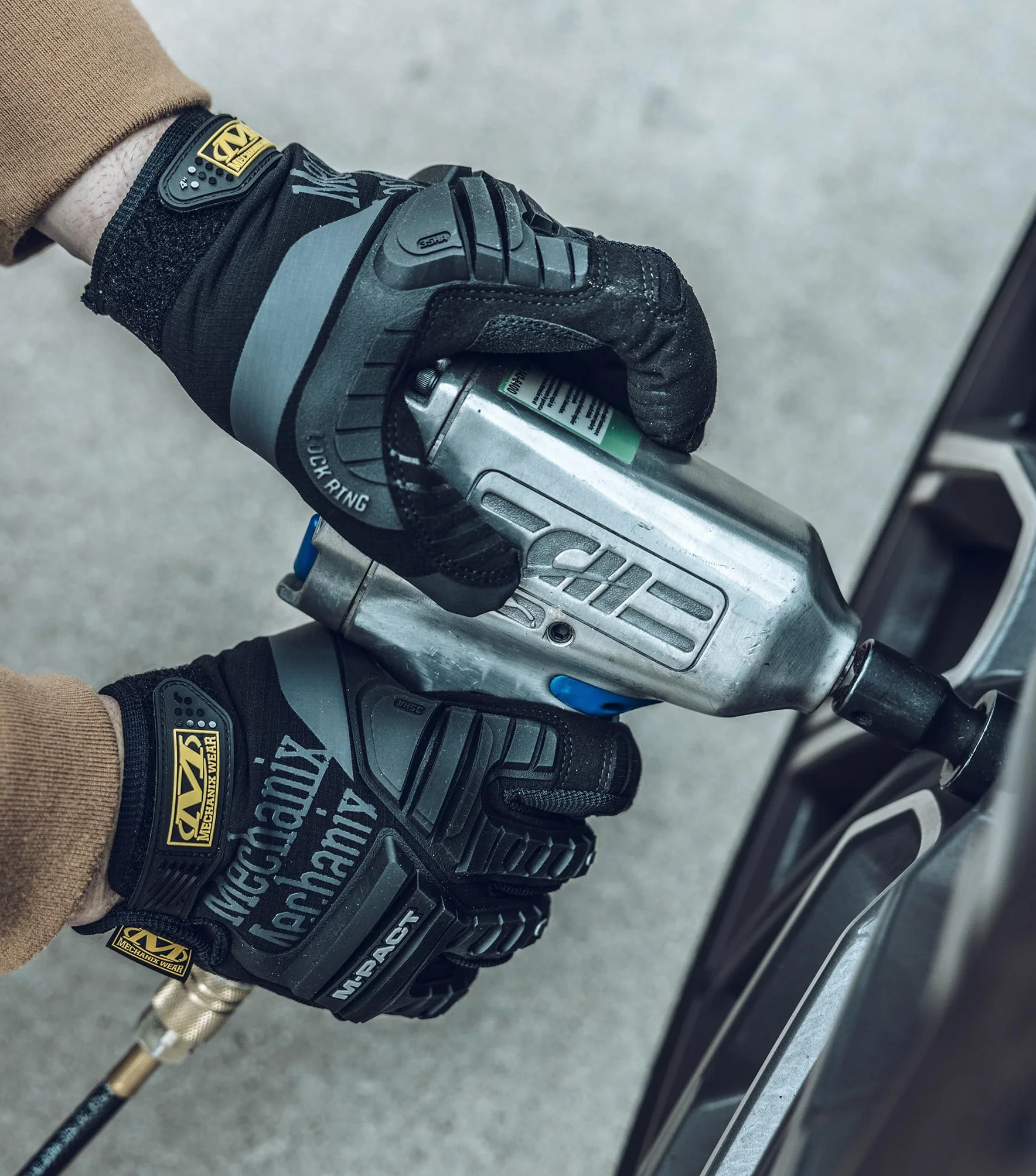 Mechanix Męskie M-pact Mechanix Wear M PACT Rękawice Średni Czarny, CZARNY SZARY, M UK