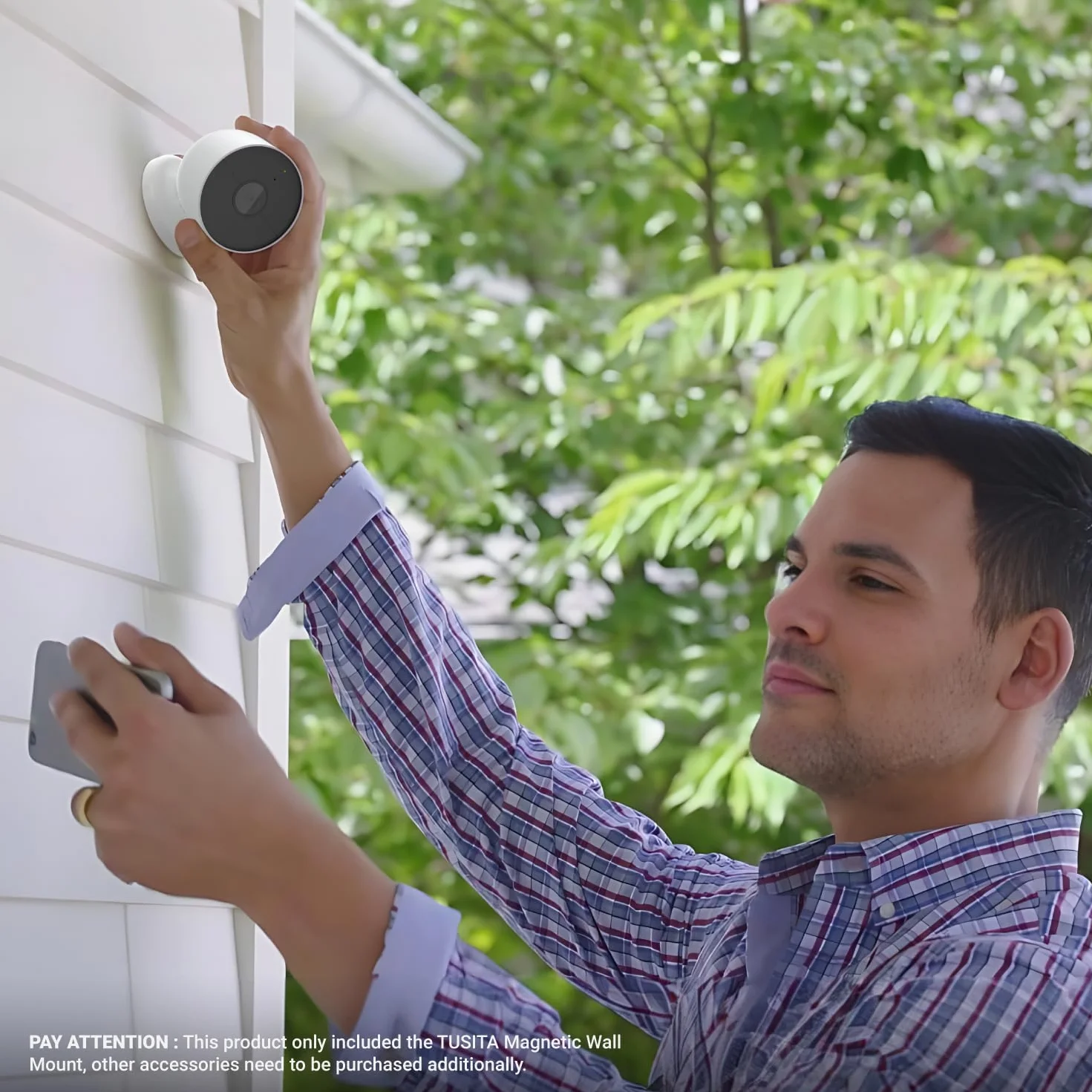 TUSITA Magnetyczny Uchwyt Ścienny Kompatybilny z Google Nest Cam Zewnątrz lub Wewnątrz 2nd Generacji Kamerą, 2-PACK