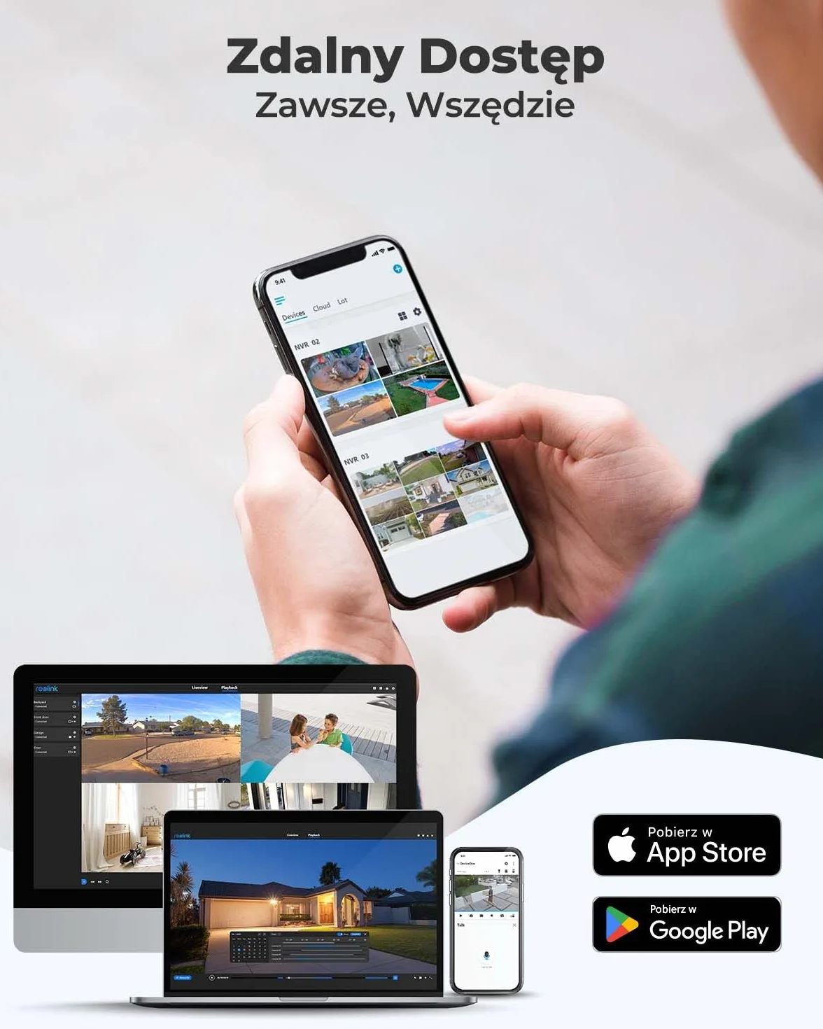 Reolink PoE NVR 16-kanałowy Zestaw kamer do monitoringu CCTV Sieciowy rejestrator wideo z dyskiem twardym 3TB obsługujący kamerę 5MP 4MP 1080P ciągłe nagrywanie 24h/7, RLN16-410