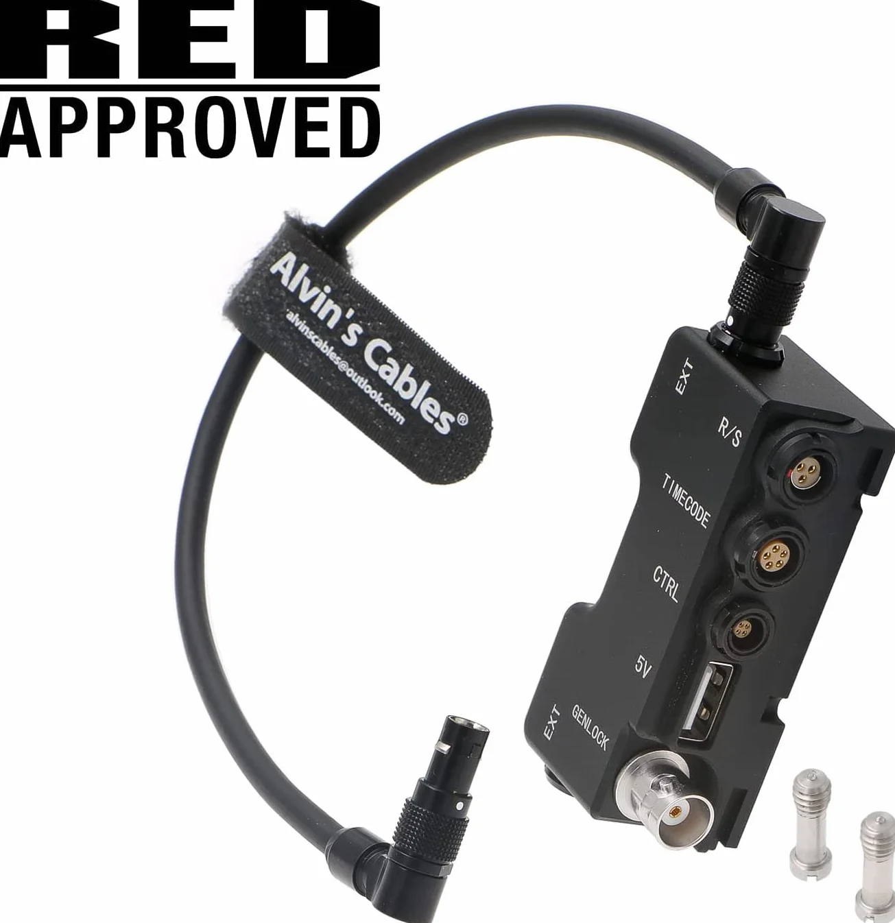 Alvin's Cables RED-APPROVED Breakout-Box dla RED-Komodo| V-Raptor Kamera EXT 9-pinowa do funkcji Run-Stop|Kod czasowy|CTRL|5V USB| Genlock-BNC B-Box
