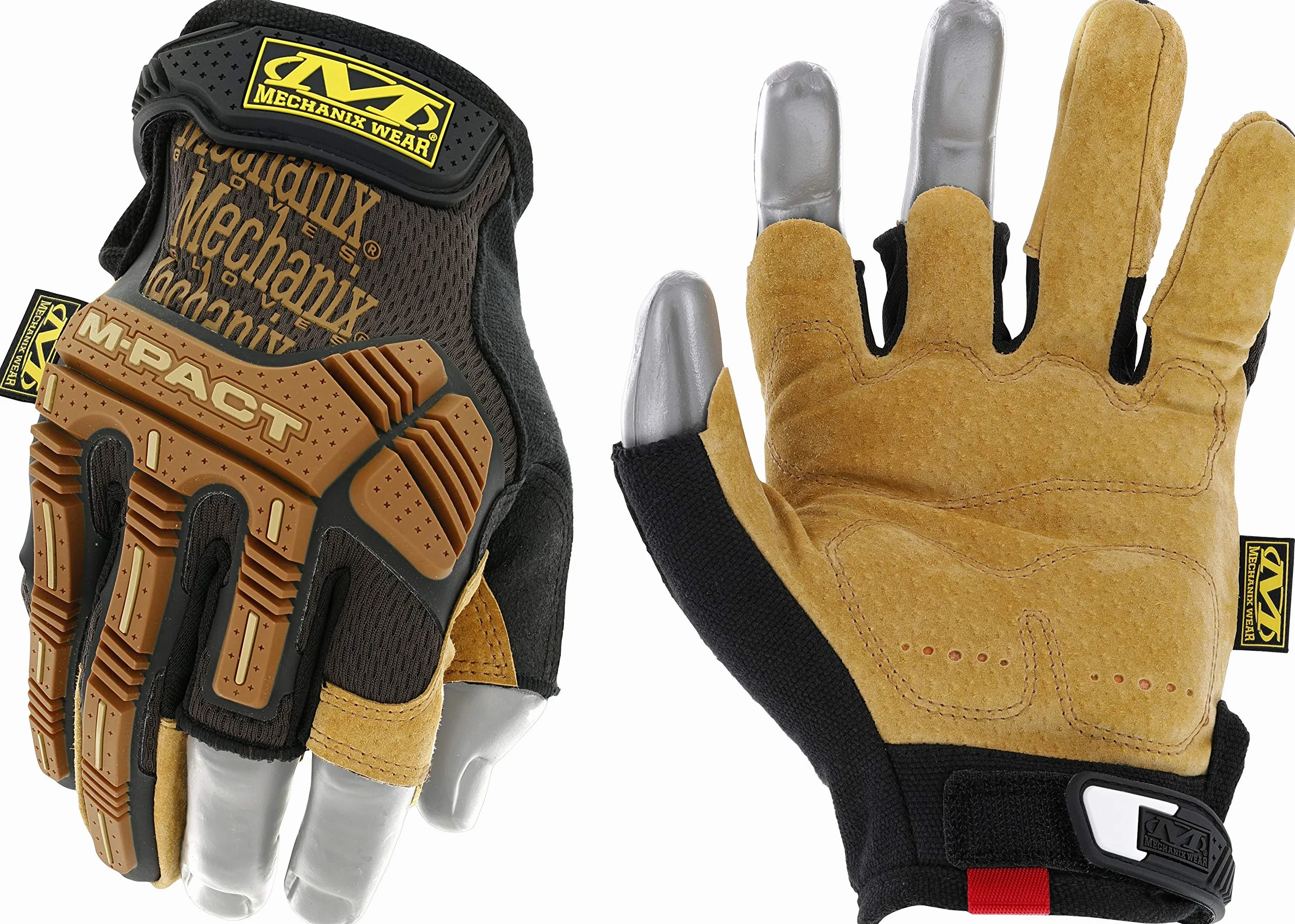 Mechanix Wear Skórzane rękawice M-Pact Framer (duże, czarne/brązowe)