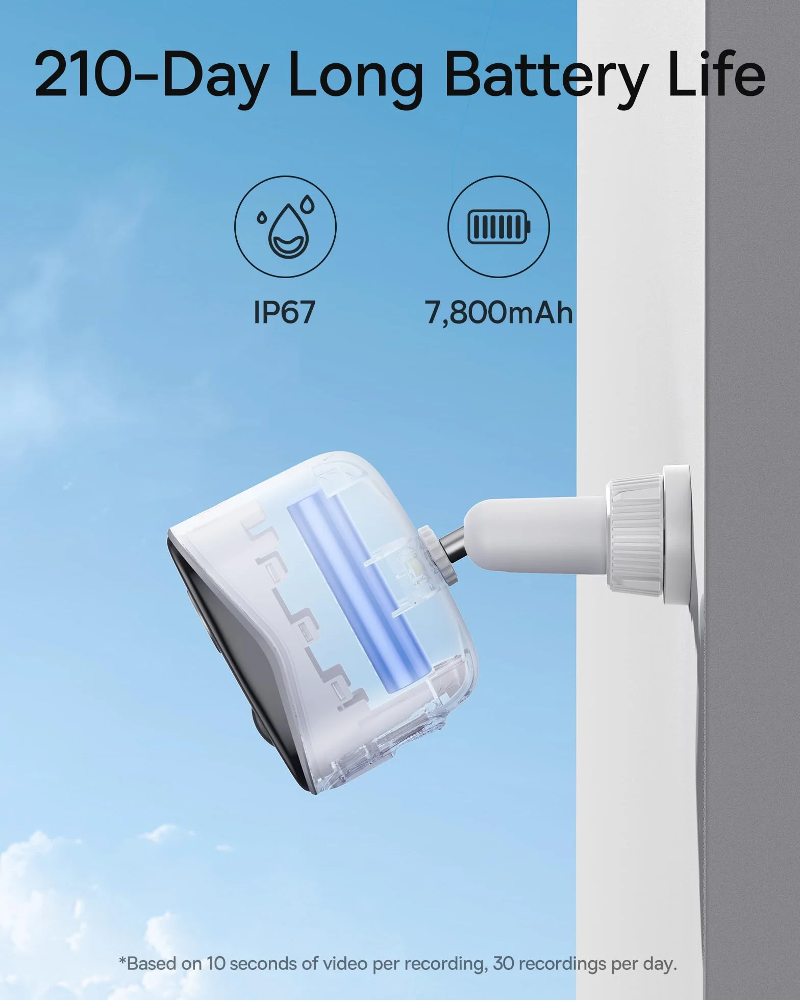 Baseus Security Bezprzewodowa zewnętrzna kamera nadzorująca WiFi, HD 2K, 145 stopni, żywotność baterii 210j, IP67, noktowizor, zewnętrzna kamera wykrywająca człowieka, lokalne przechowywanie - zestaw