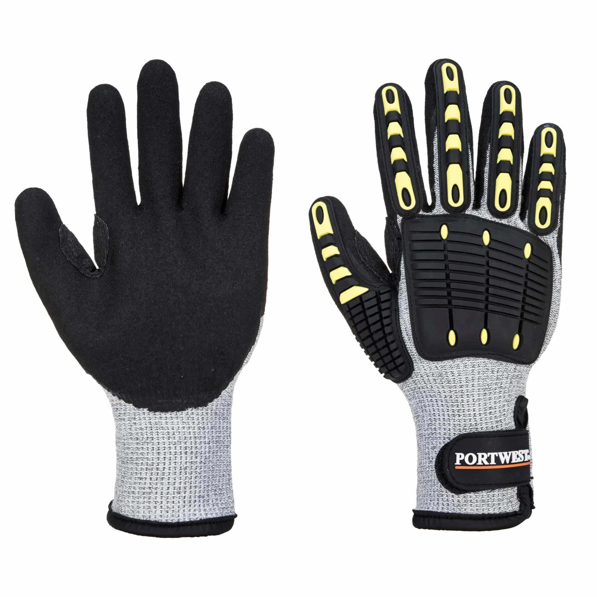 Portwest A729 Anti Impact Ocieplana Antyprzecieciowa Rekawica, Regularny, Rozmiar XL, Szary/Czarny