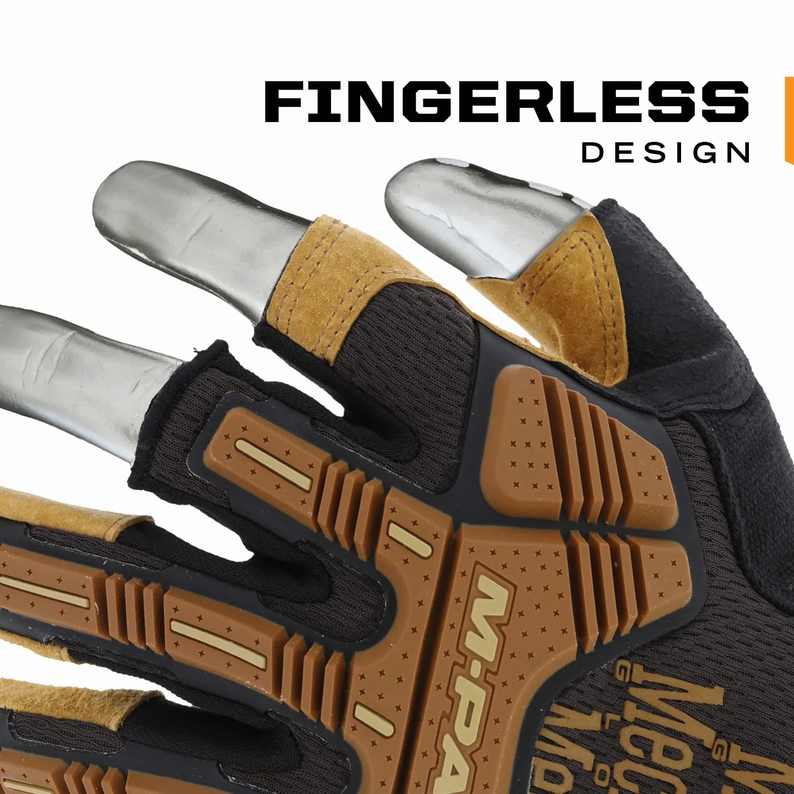 Mechanix Wear Skórzane rękawice M-Pact Framer (duże, czarne/brązowe)