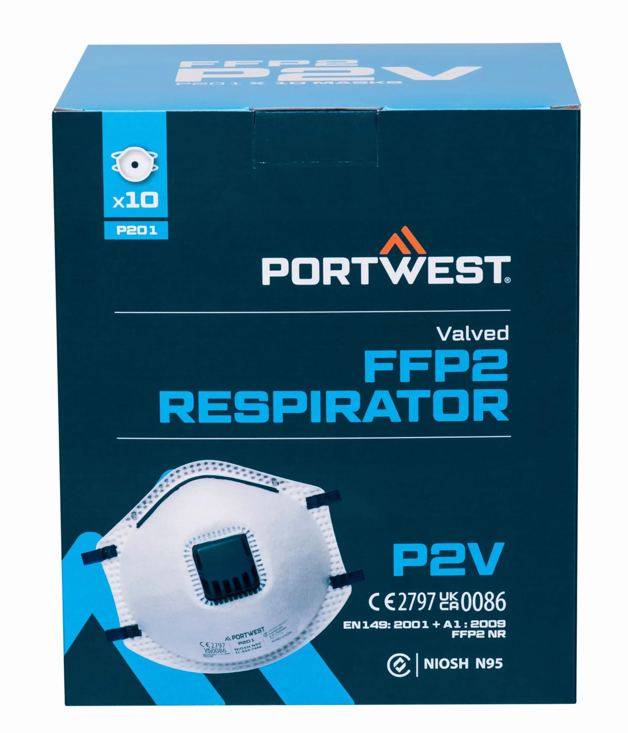 Portwest P201 Pólmaska FFP2 z zaworkiem, Bialy