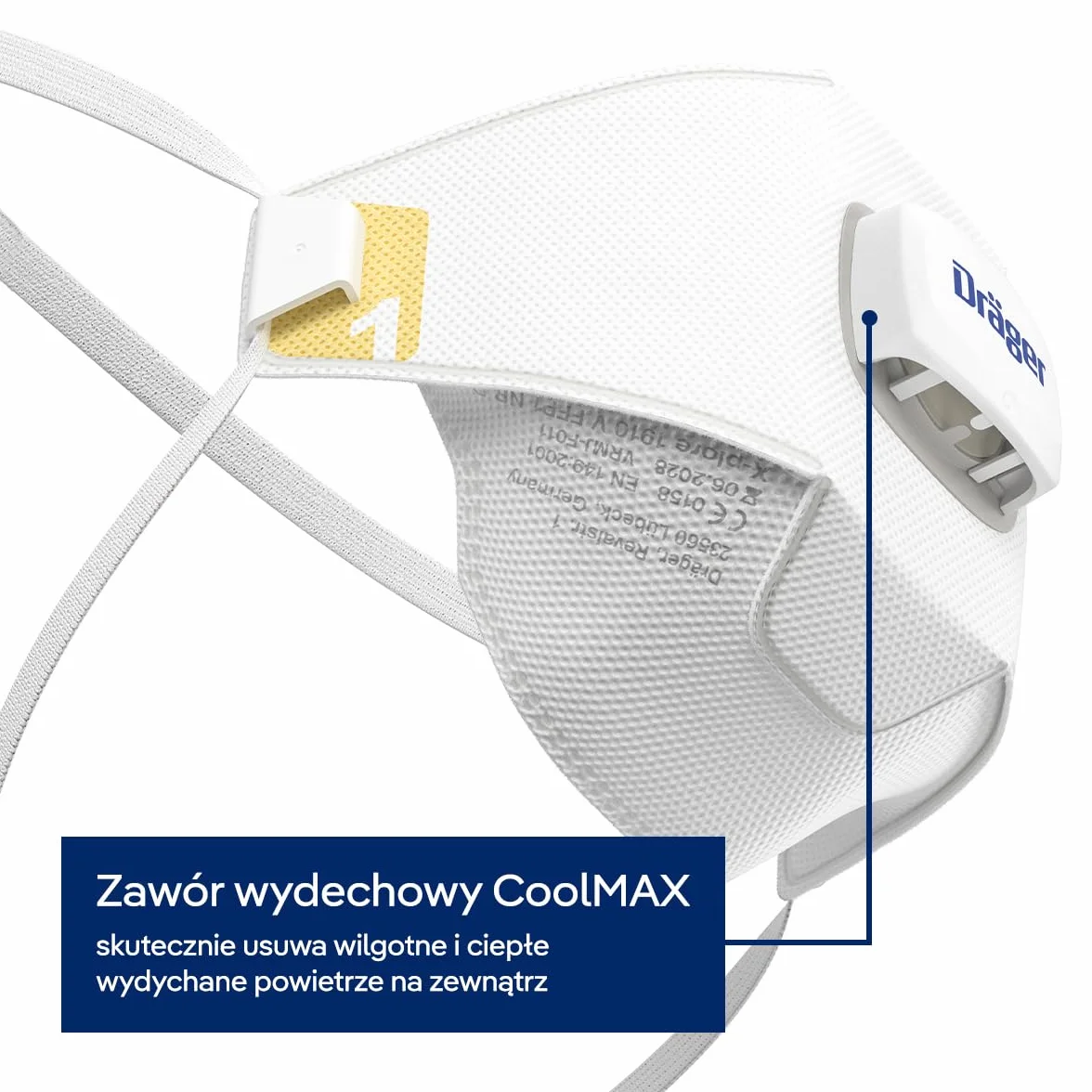 Dräger X-plore 1910 V maska przeciwpyłowa | rozmiary S/M/L | FFP1 maska ochronna z zaworem