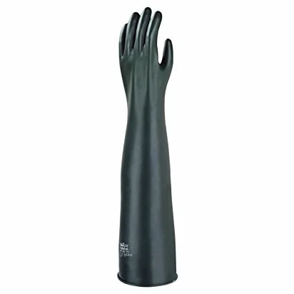 Ansell AlphaTec 87-108 lateksowe rękawice ochronne, ochrona podczas prac mechanicznych, przemysłowych i chemicznych, elastyczność i elastyczność, rękawice robocze, Czarny, rozmiar S (1 para)
