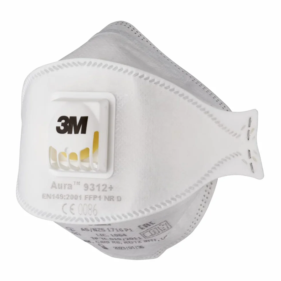 3M Aura FFP1 maska z cząsteczkami, z zaworem, 9312+, 10 masek w opakowaniu, biała