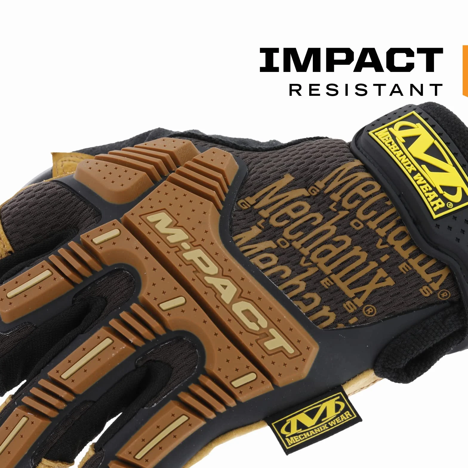 Mechanix Wear Skórzane rękawice M-Pact Framer (duże, czarne/brązowe)