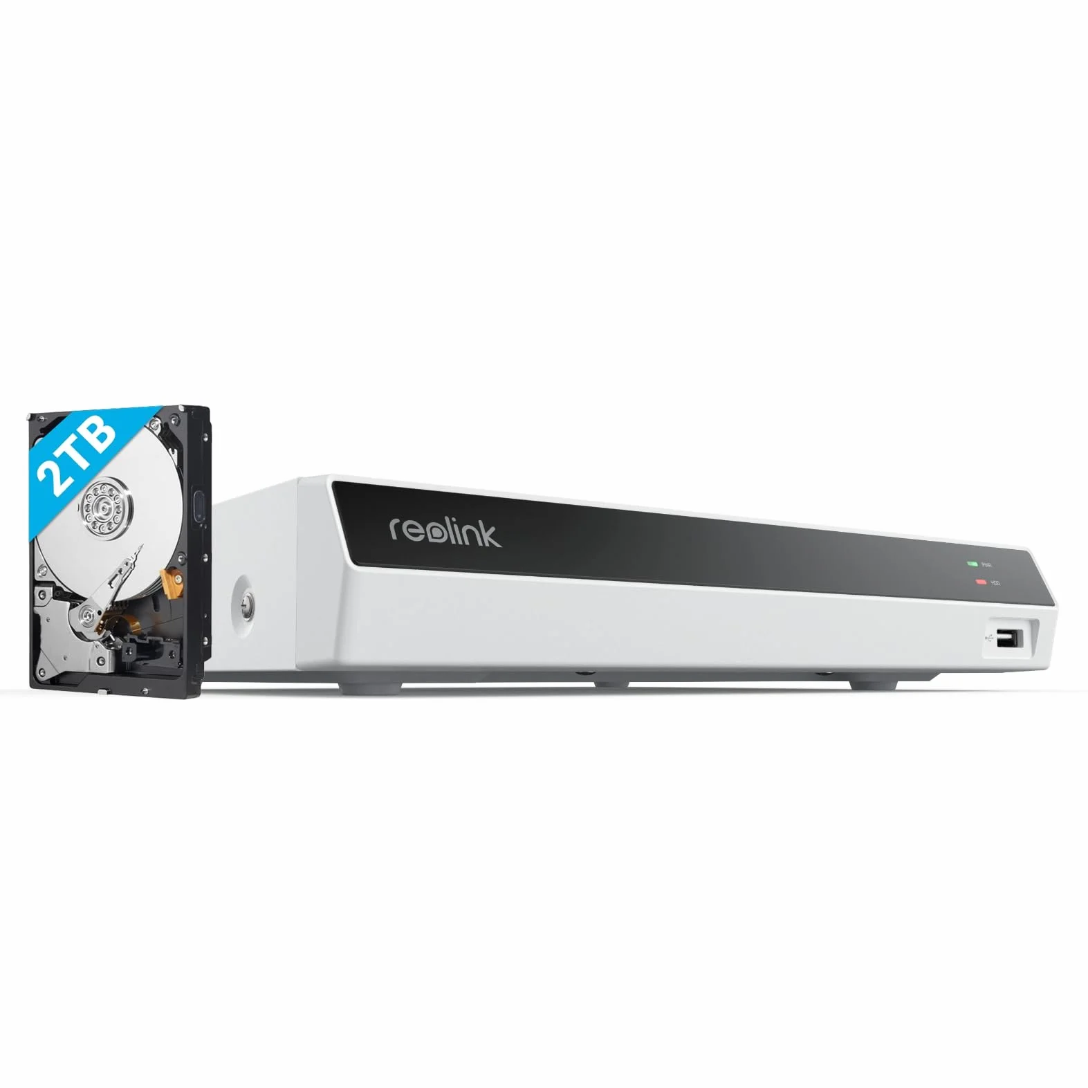 Reolink 4K PoE NVR 8-kanałowy Zestaw kamer do monitoringu CCTV Sieciowy rejestrator wideo z dyskiem twardym 2 TB Obsługa kamer IP 8MP 5MP 4MP 1080P HD 24/7 Monitoring, RLN8-410 (Biały)