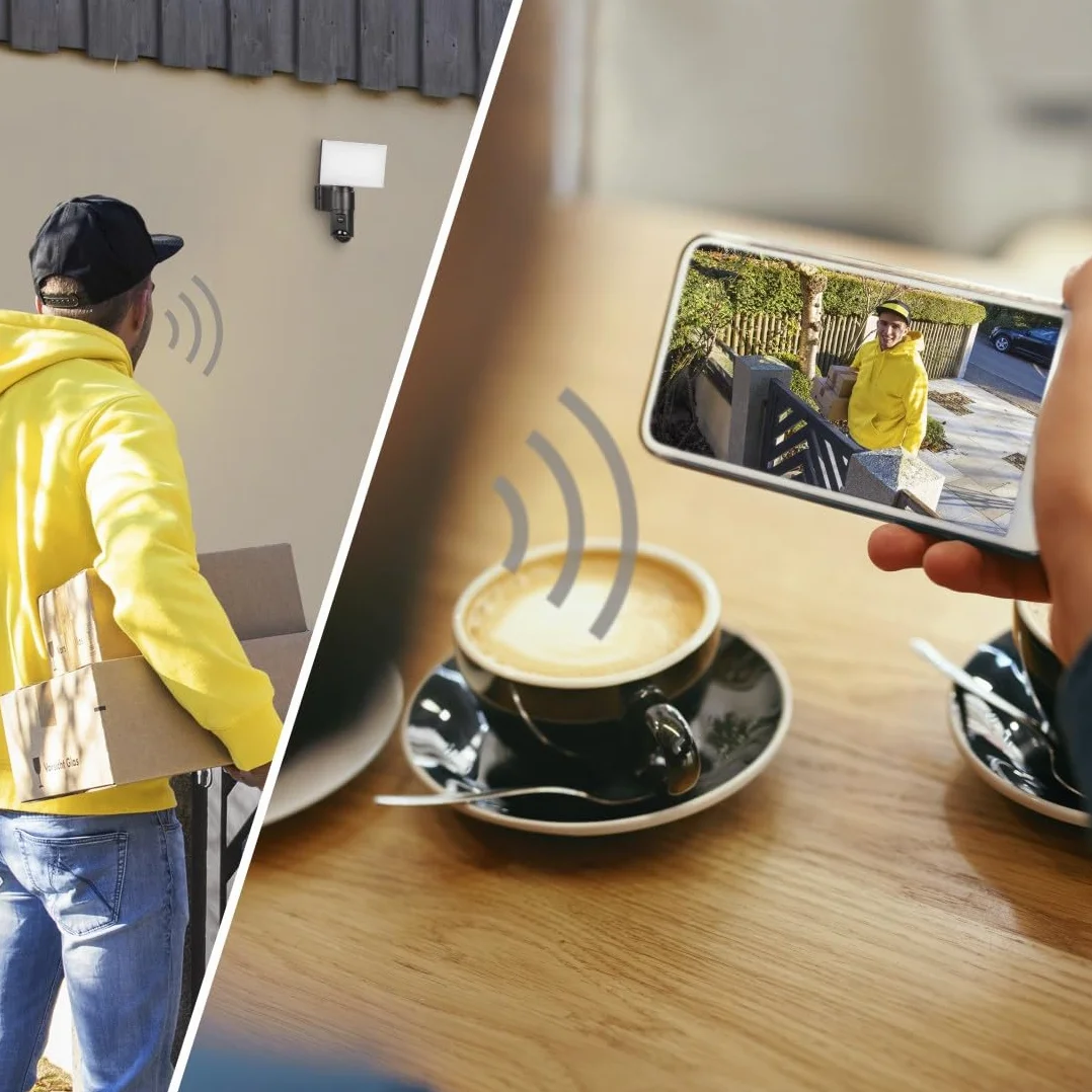 Hama kamera zewnętrzna WiFi (monitoring, reflektor, czujnik ruchu, noktowizor, Full HD 1080p, IP54, na kartę pamięci, WLAN) czarna